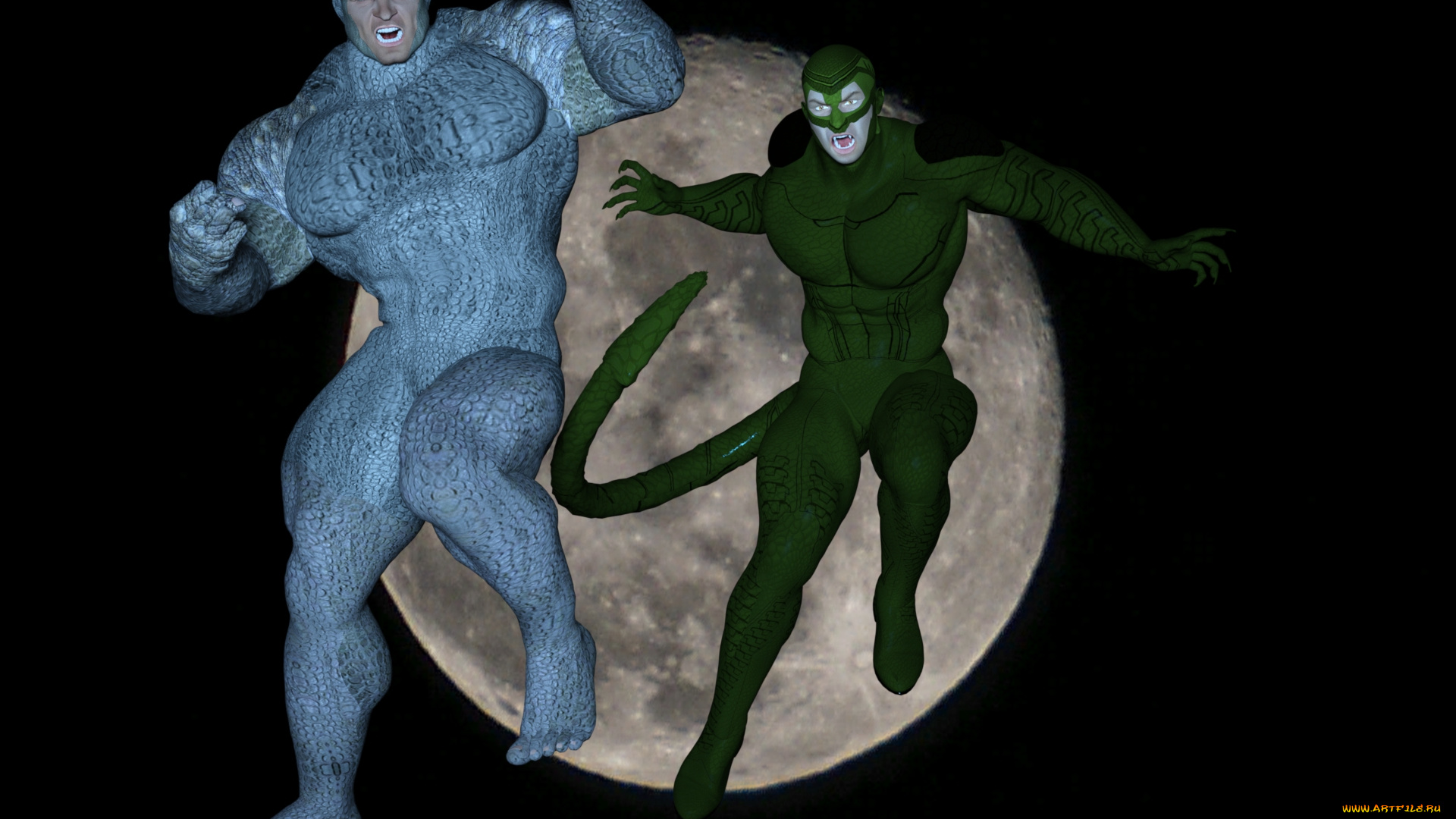 3д, графика, существа, , creatures, фон, существа