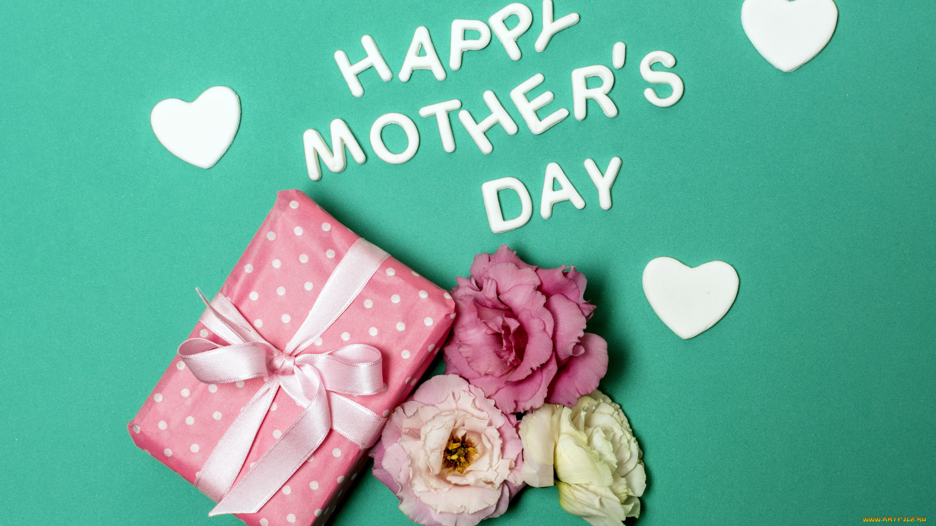 праздничные, день, матери, подарок, надпись, эустома