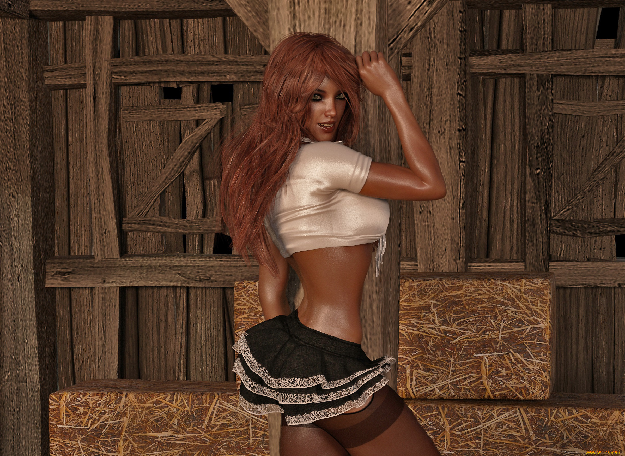 3д, графика, люди, , people, девушка, взгляд, фон, грудь