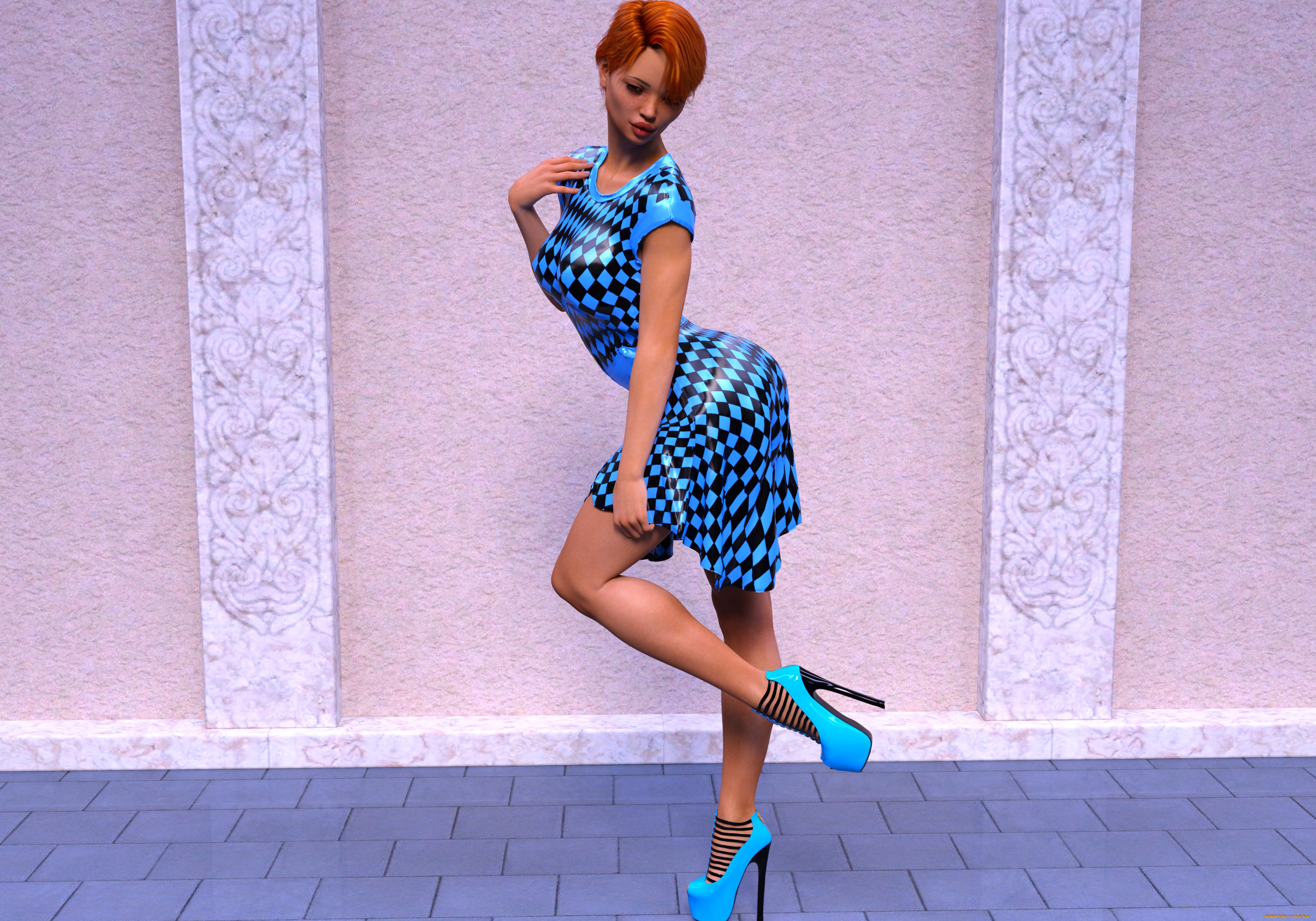 3д, графика, люди, , people, девушка, взгляд, фон