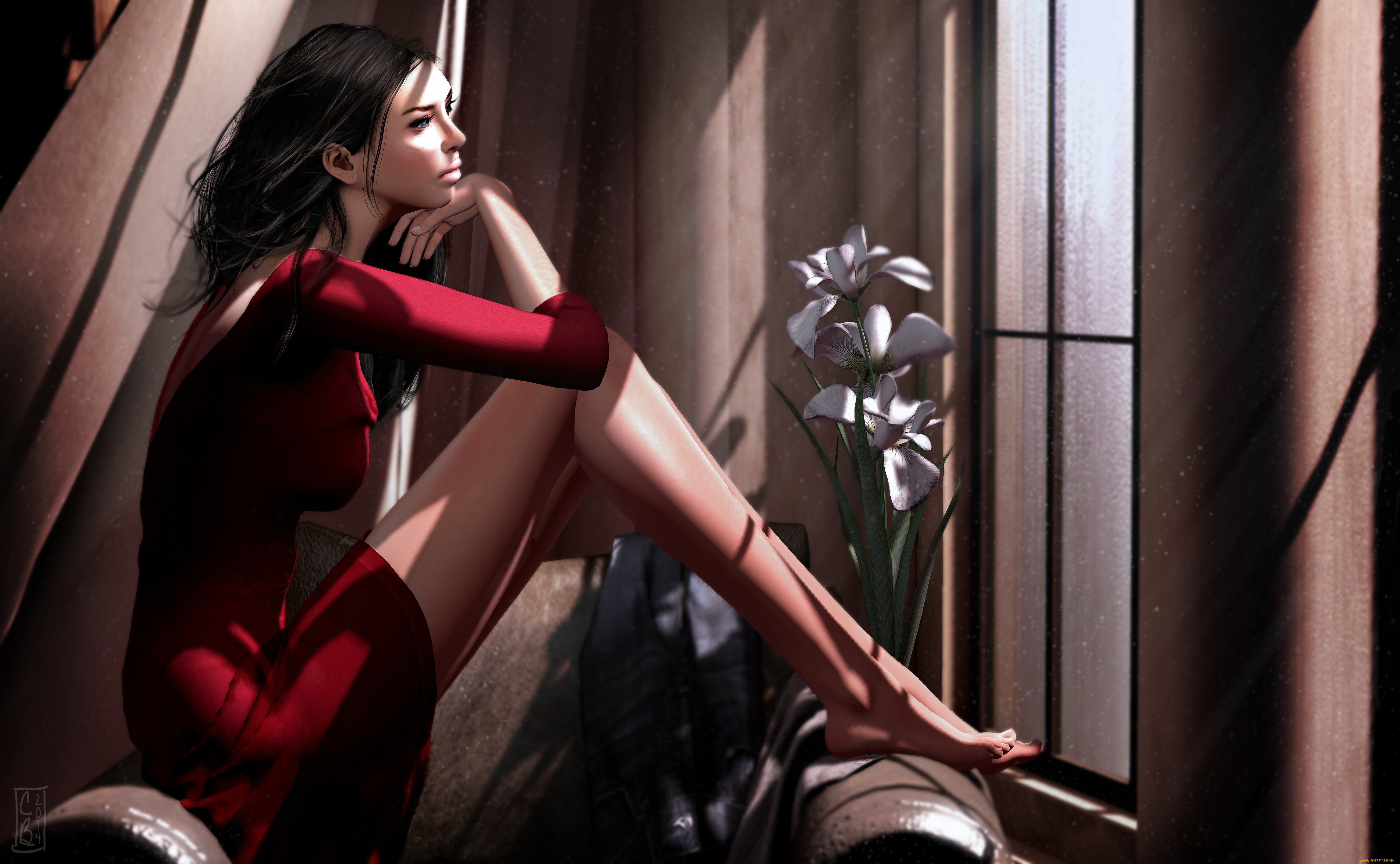 3д, графика, люди, , people, взгляд, фон, девушка