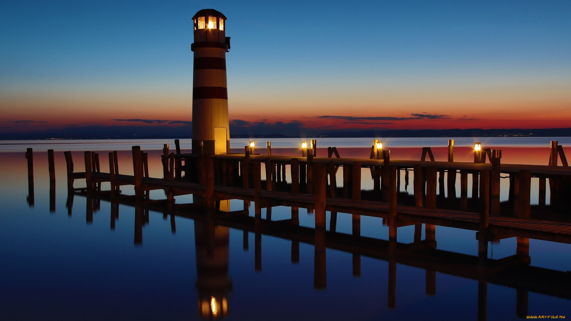 lighthouse, on, lake, neusiedl, austria, природа, маяки, lighthouse, on, lake, neusiedl