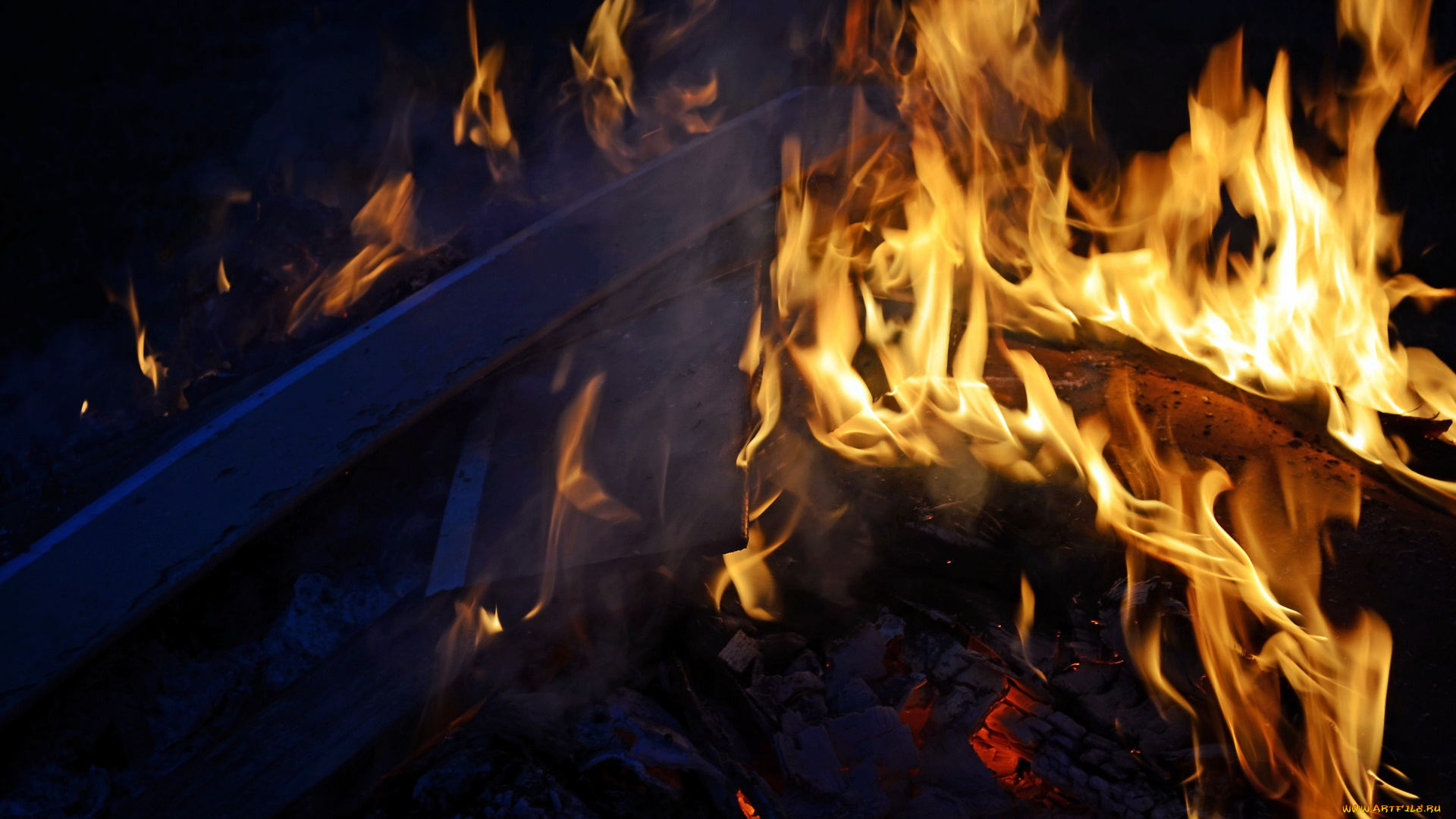 природа, огонь, костер, угли