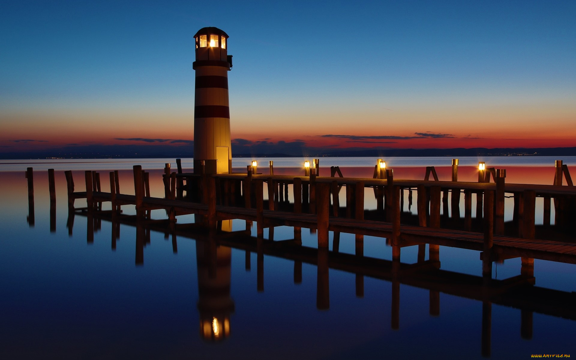 lighthouse, on, lake, neusiedl, austria, природа, маяки, lighthouse, on, lake, neusiedl