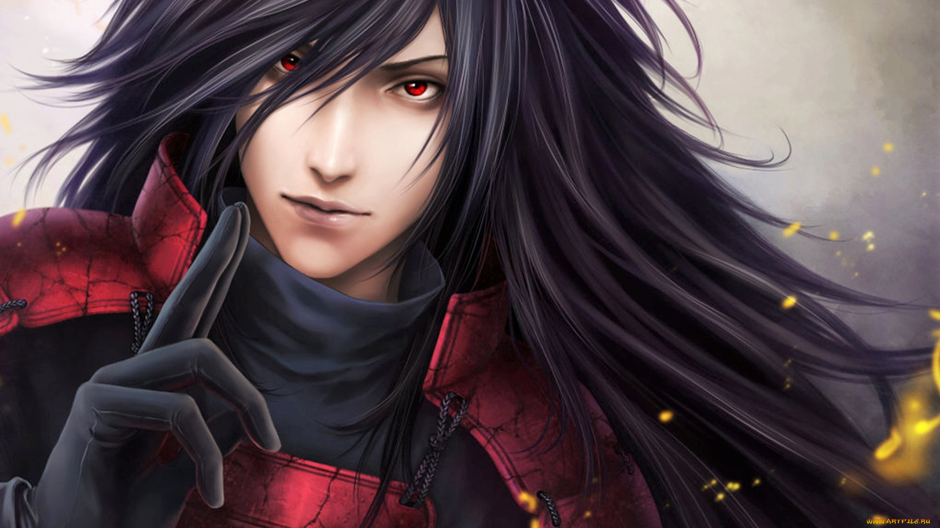 аниме, naruto, учиха, мадара, жест, доспехи