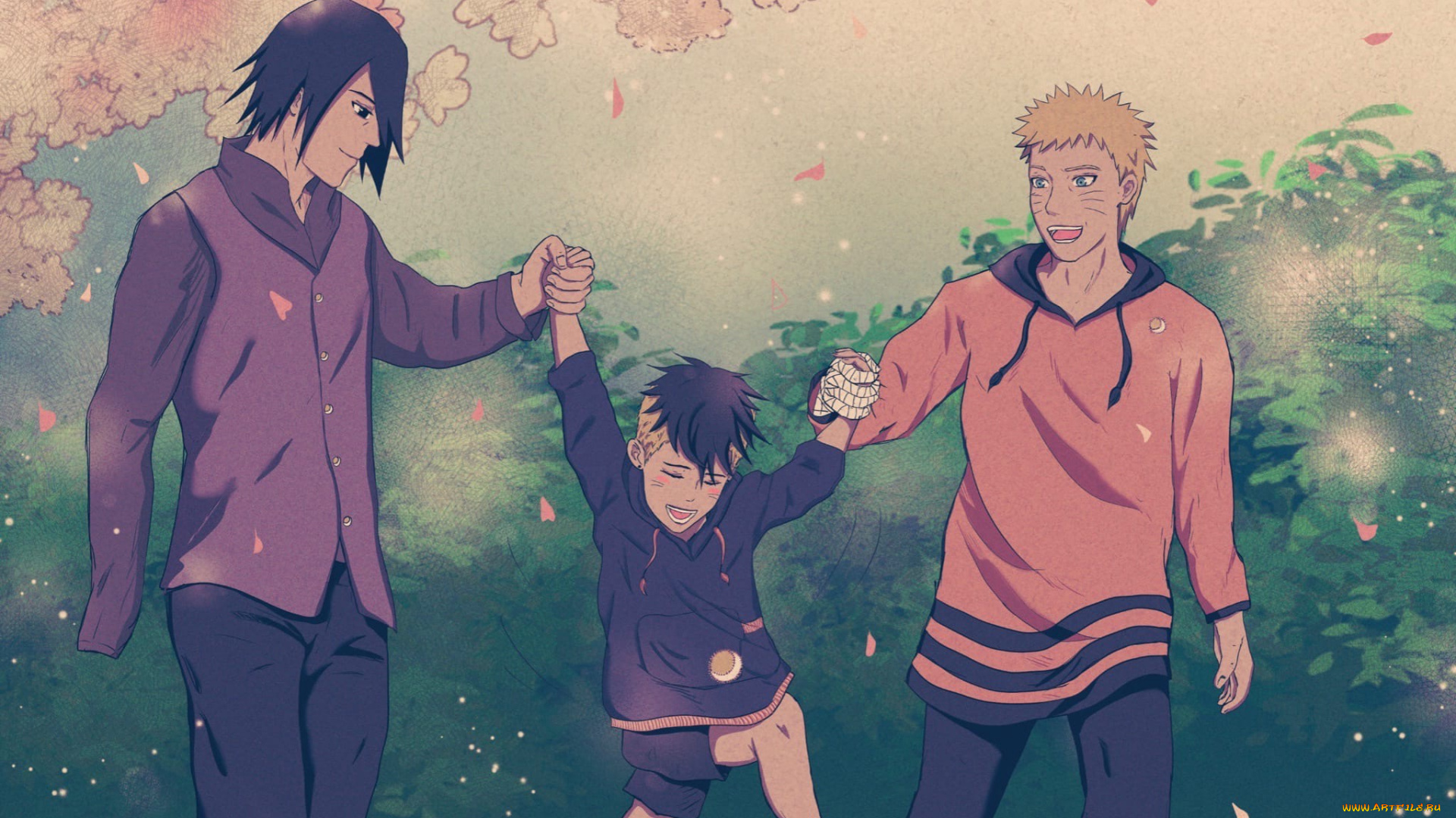 аниме, naruto, учиха, саске, узумаки, наруто, ребенок