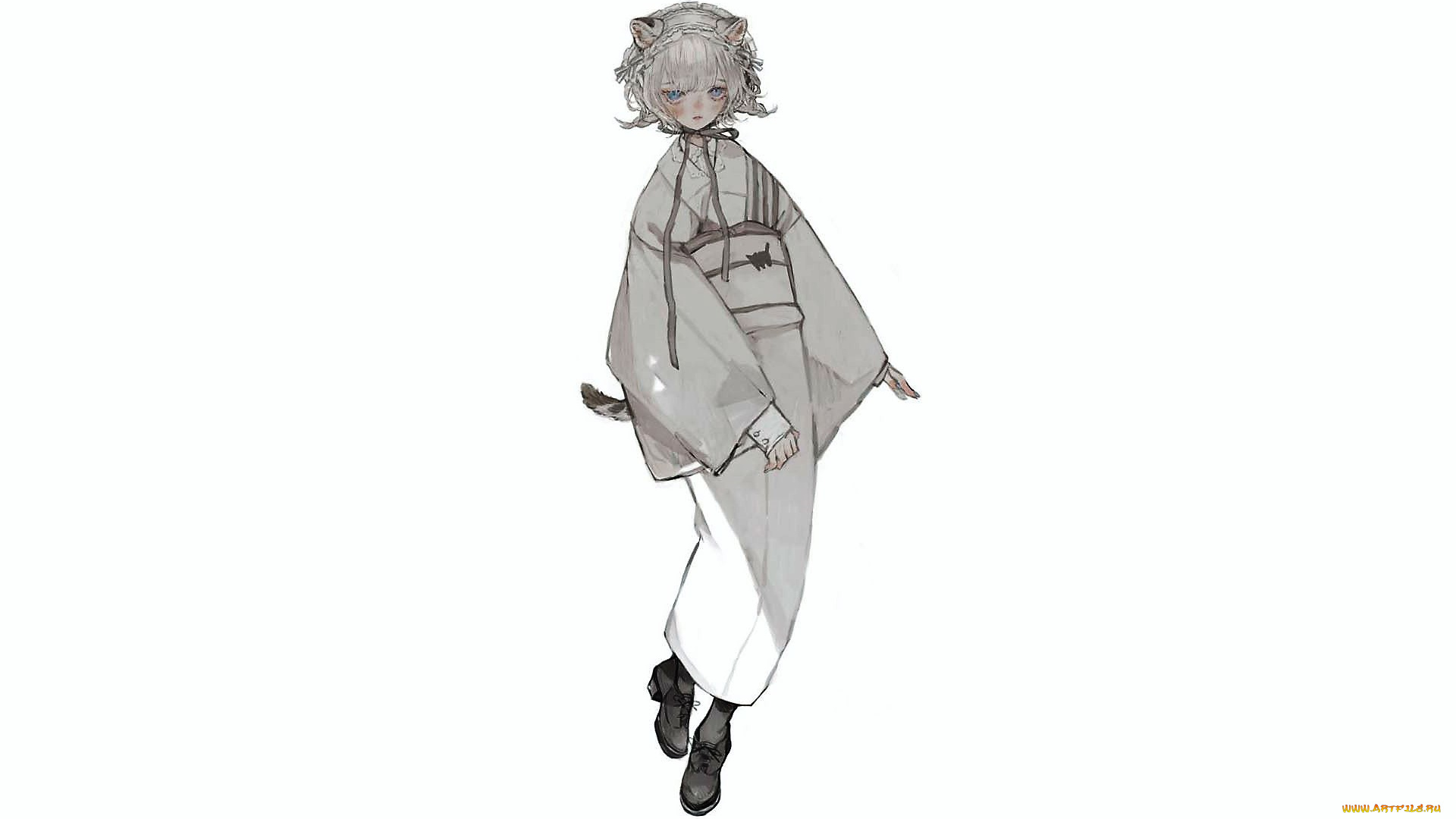 аниме, животные, , существа, девочка, неко, ушки, хвост