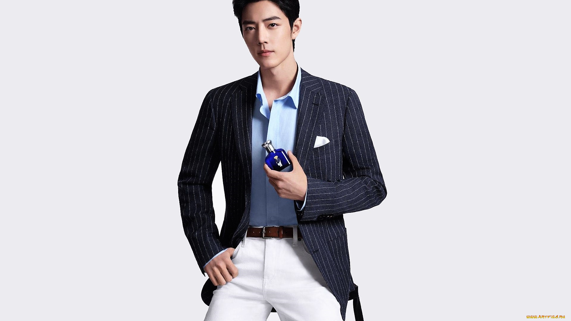 мужчины, xiao, zhan, актер, пиджак, флакон, табурет