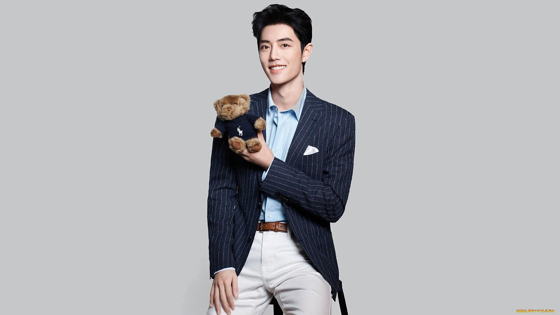 мужчины, xiao, zhan, актер, пиджак, игрушка, табурет