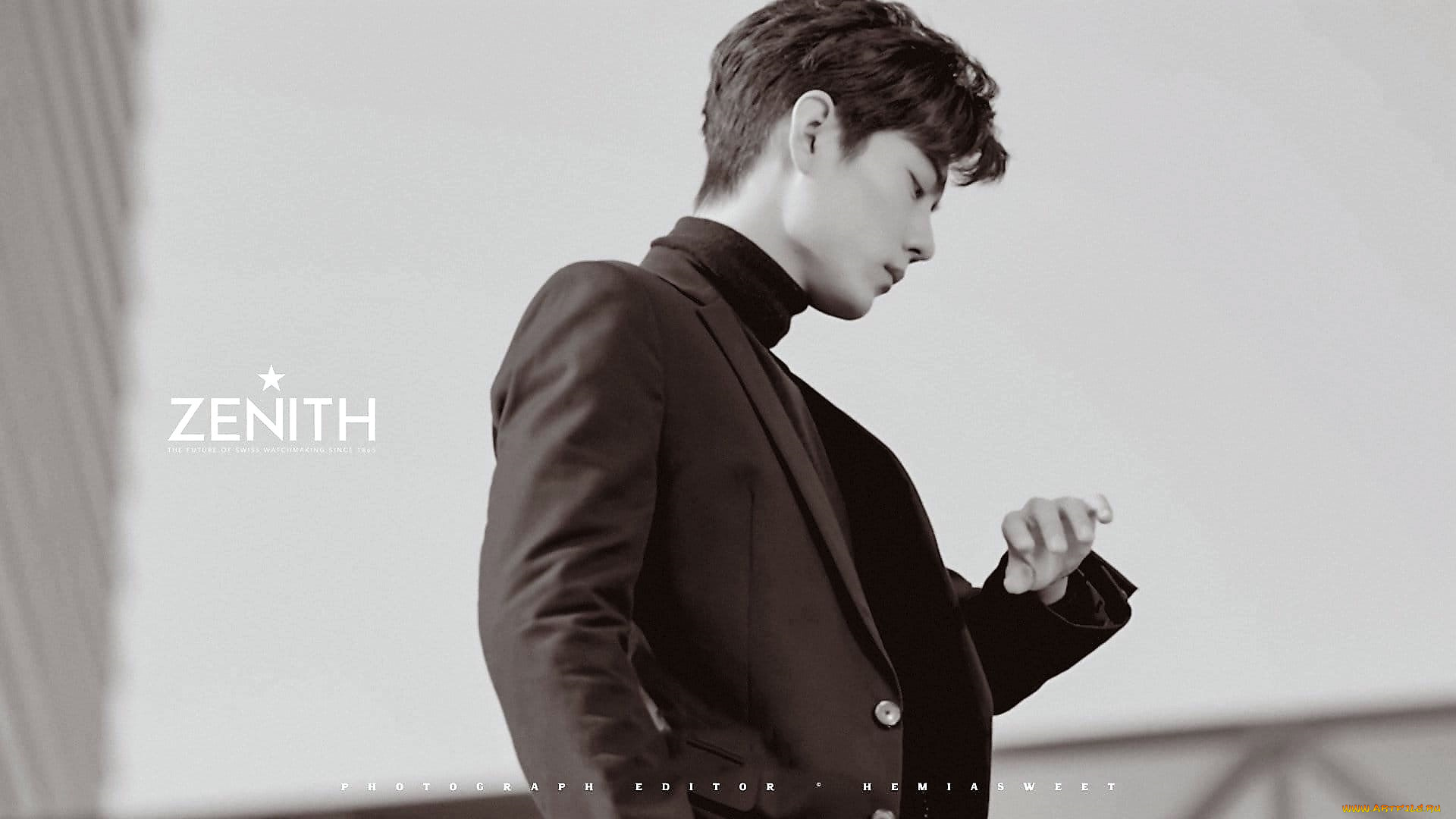 мужчины, xiao, zhan, актер, пиджак, водолазка, здание, часы