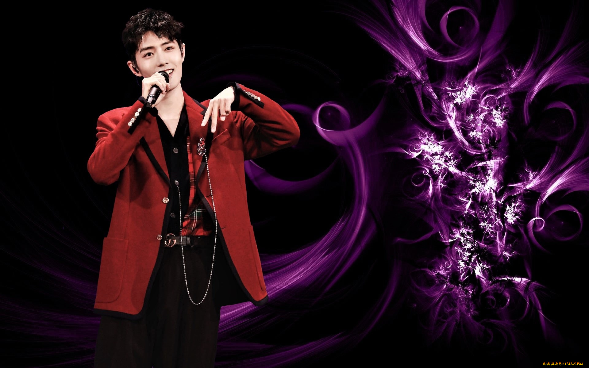 мужчины, xiao, zhan, актер, певец, микрофон