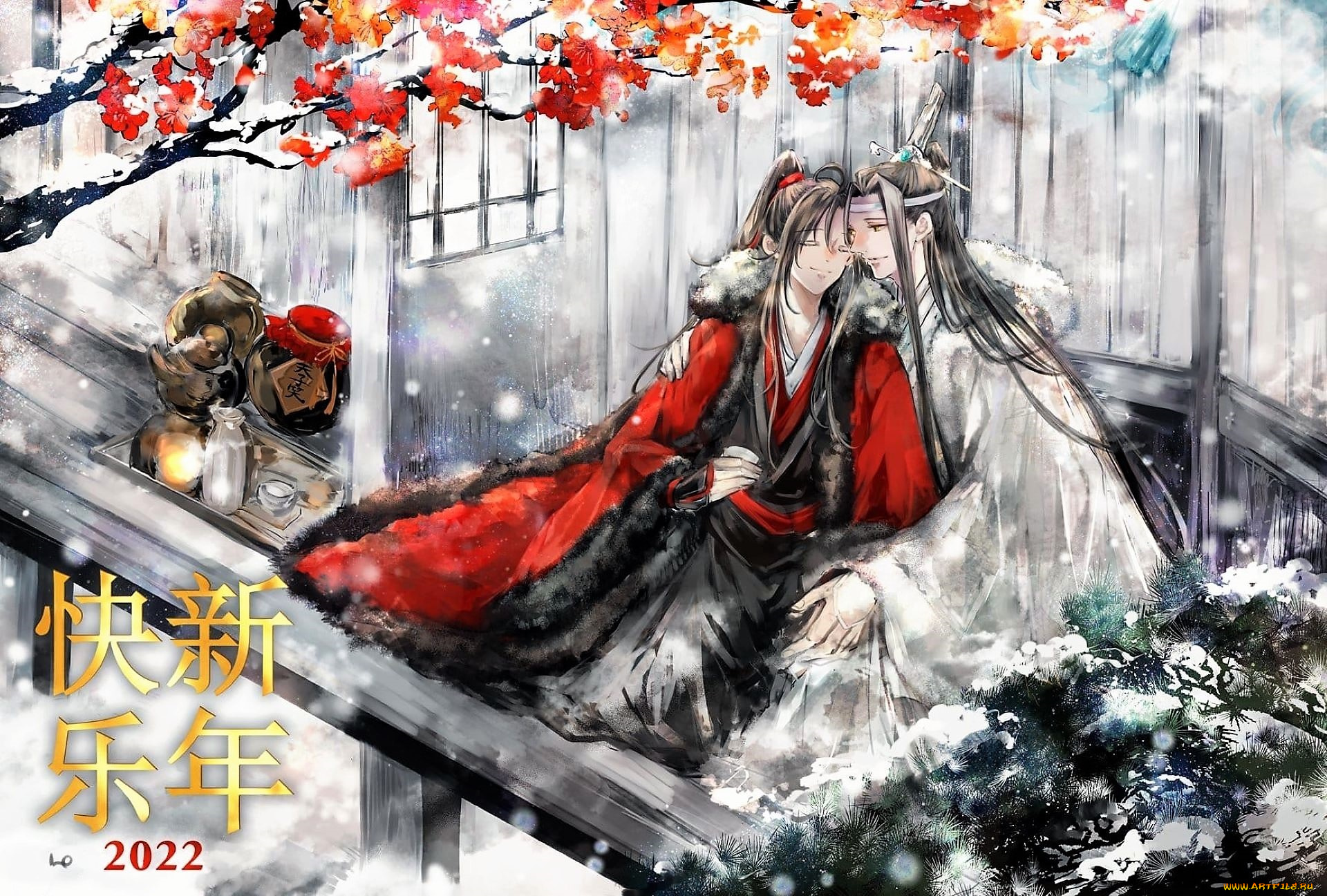 аниме, mo, dao, zu, shi, вэй, усянь, лань, ванцзы, кувшины, снег