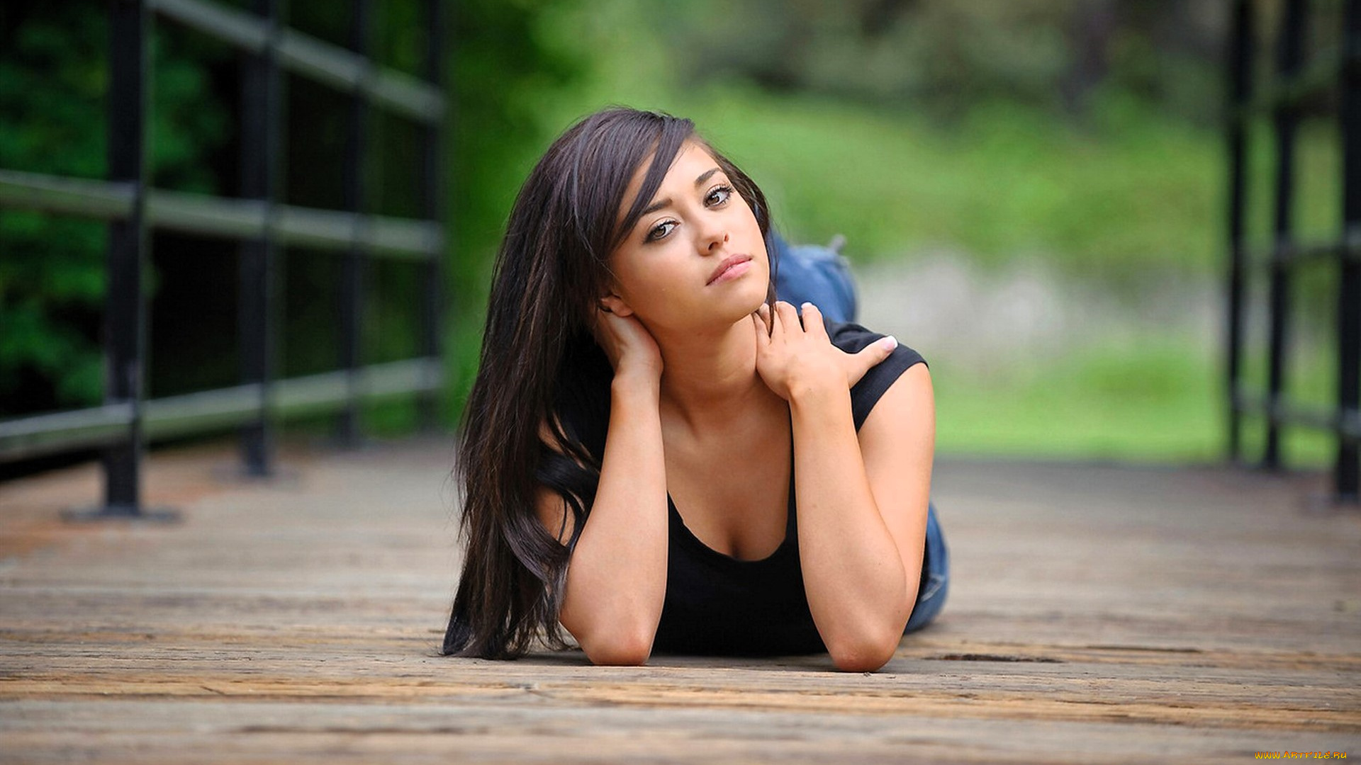 девушки, -, брюнетки, , шатенки, брюнетка, топ, мост