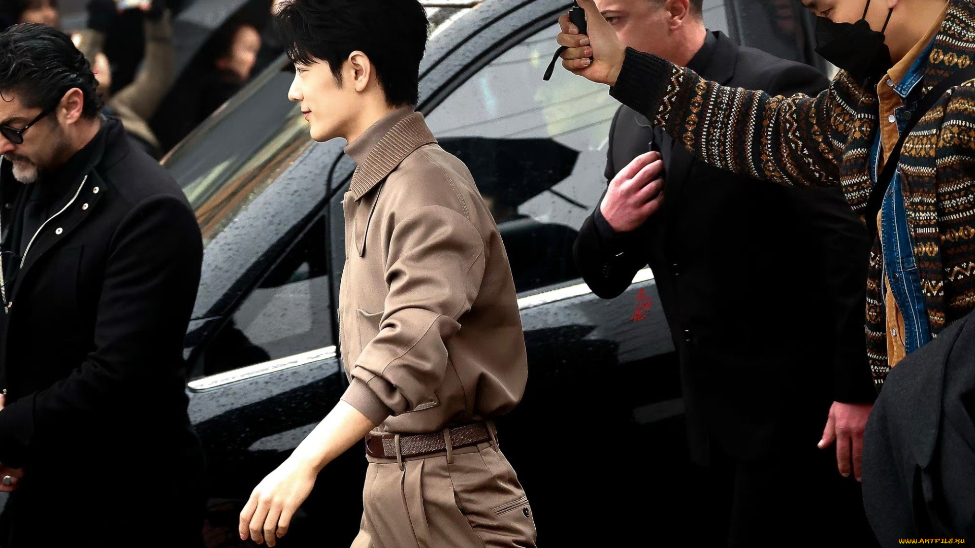 мужчины, xiao, zhan, актер, люди, зонт, машина