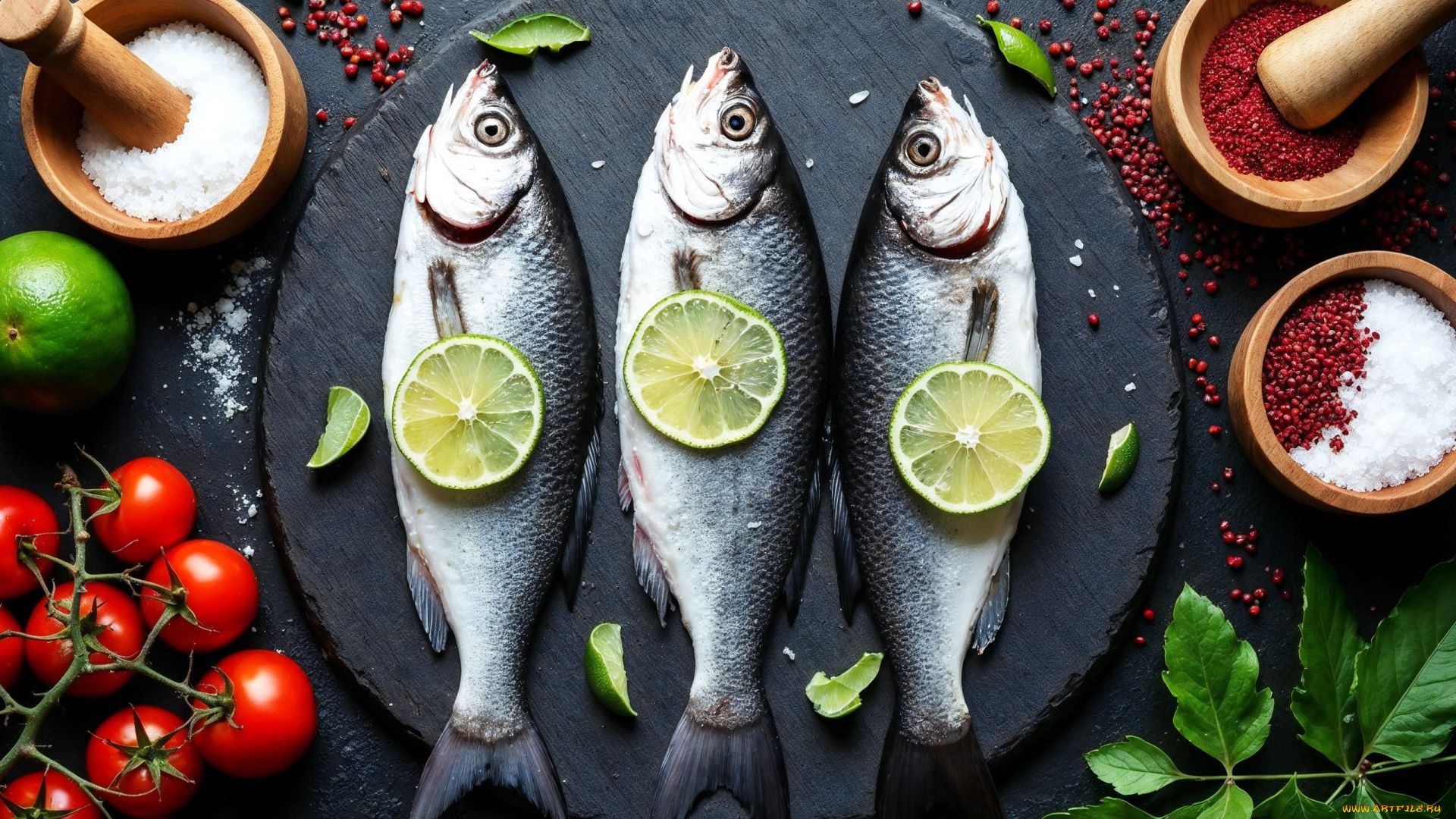 3д, графика, еда-, food, рыба