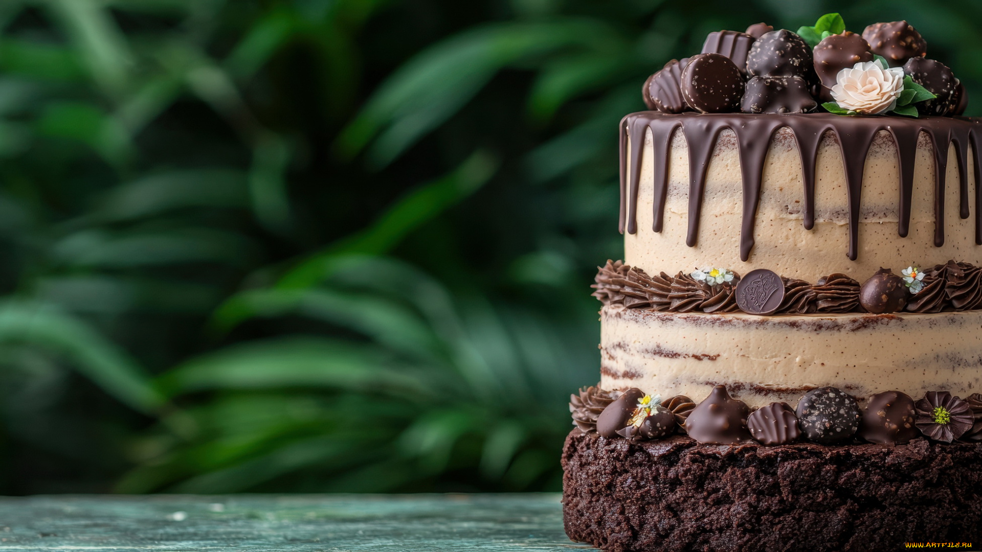3д, графика, еда-, food, торт, шоколадный