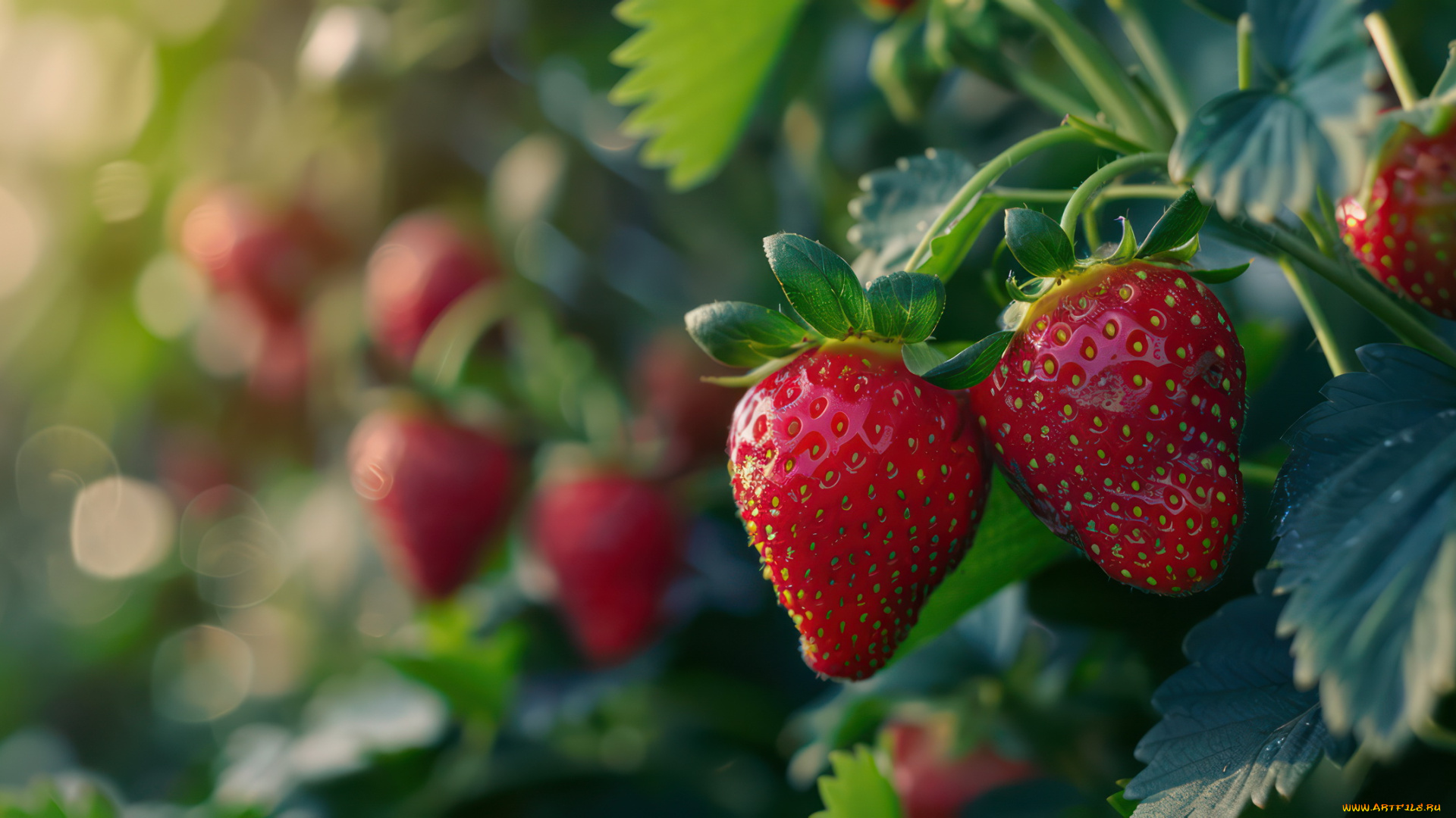 3д, графика, природа, , nature, клубника