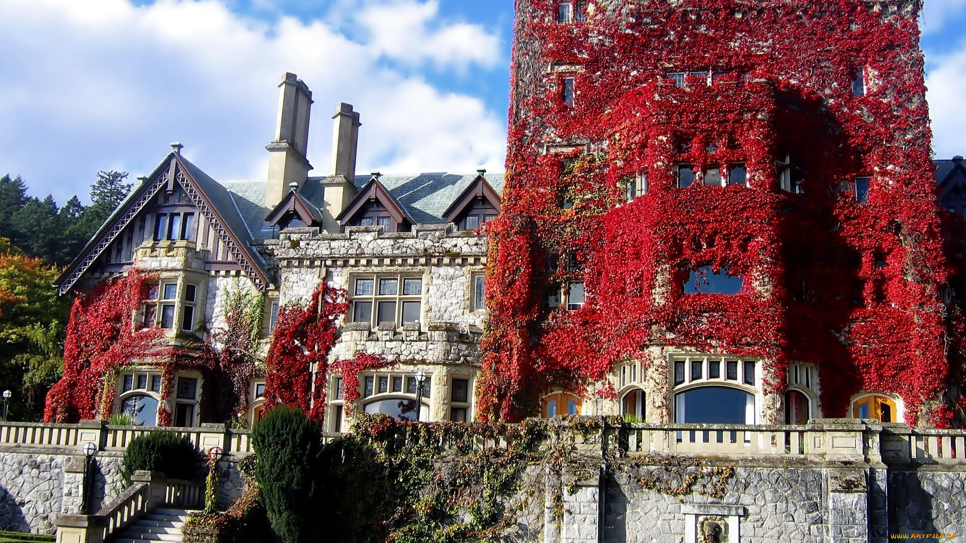 hatley, castle, canada, города, -, дворцы, , замки, , крепости, hatley, castle