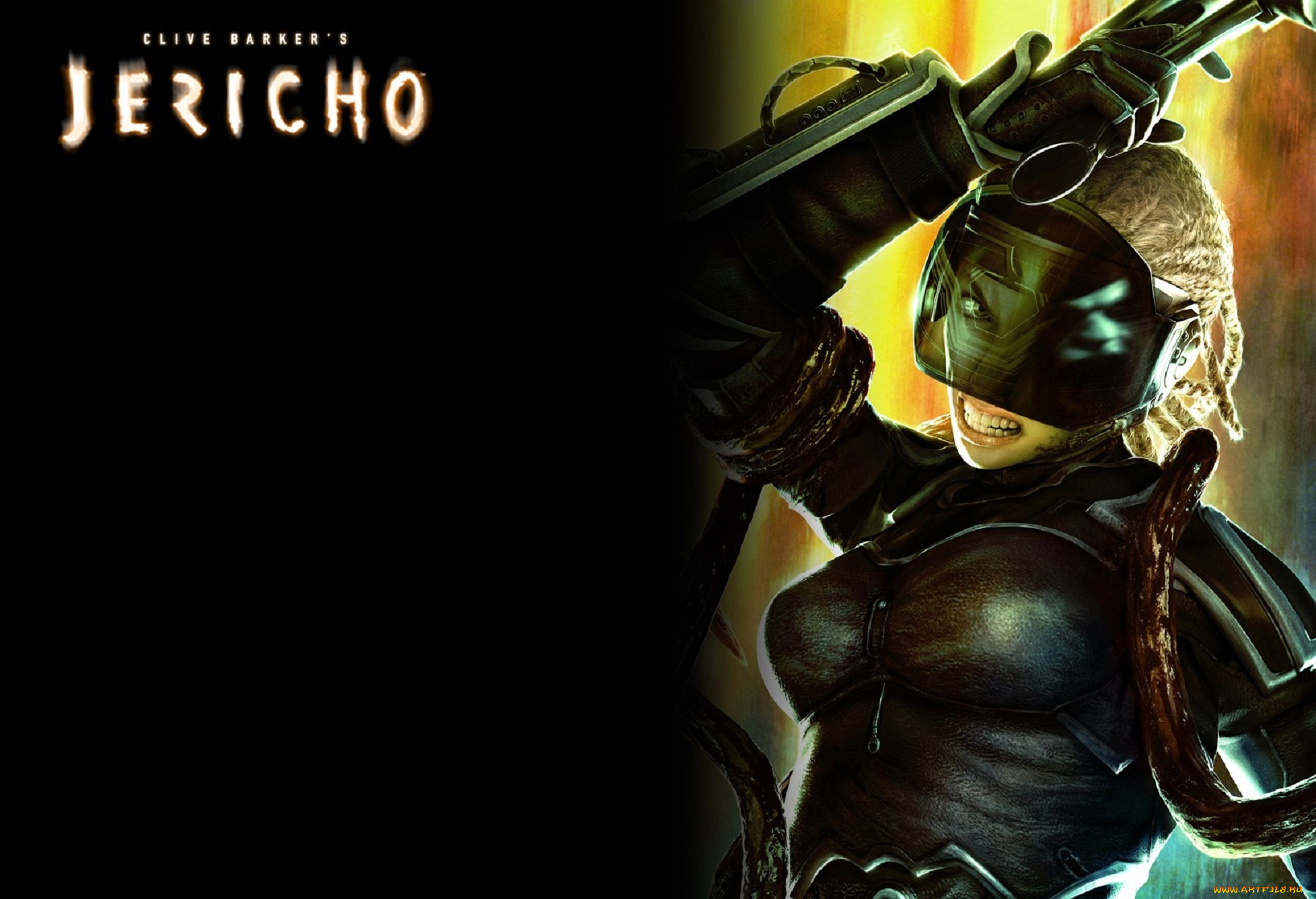 видео, игры, clive, barker`s, jericho, девушка, оружие, очки, щупальца