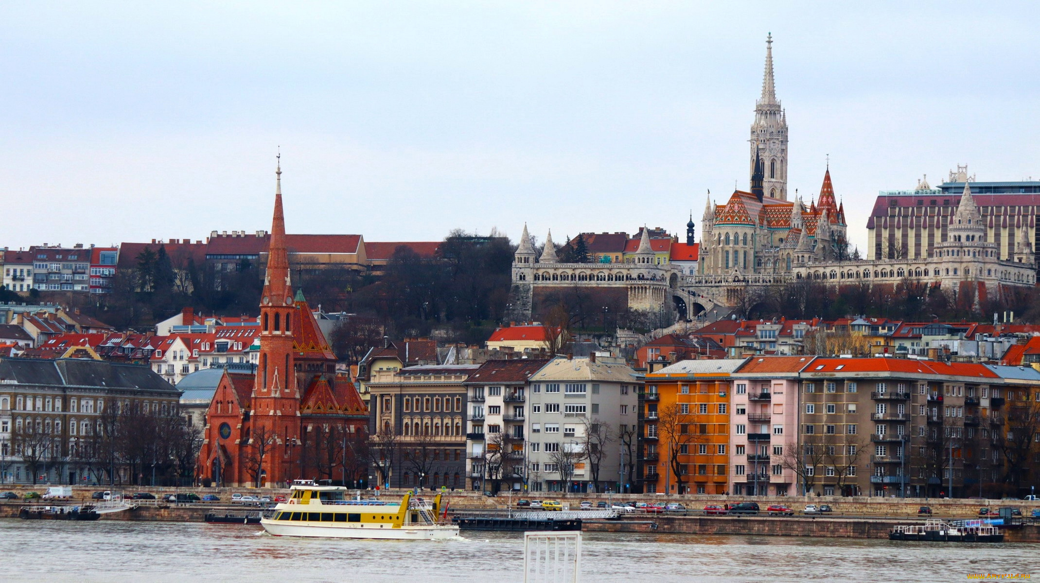 города, будапешт, , венгрия, река, панорама