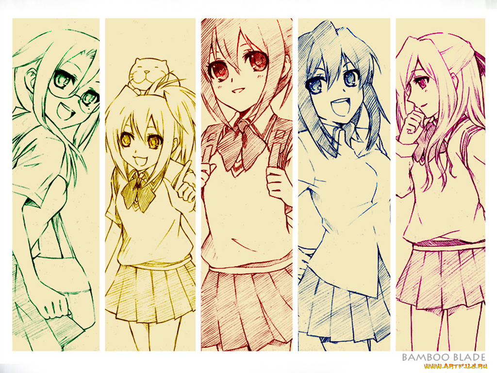 аниме, bamboo, blade