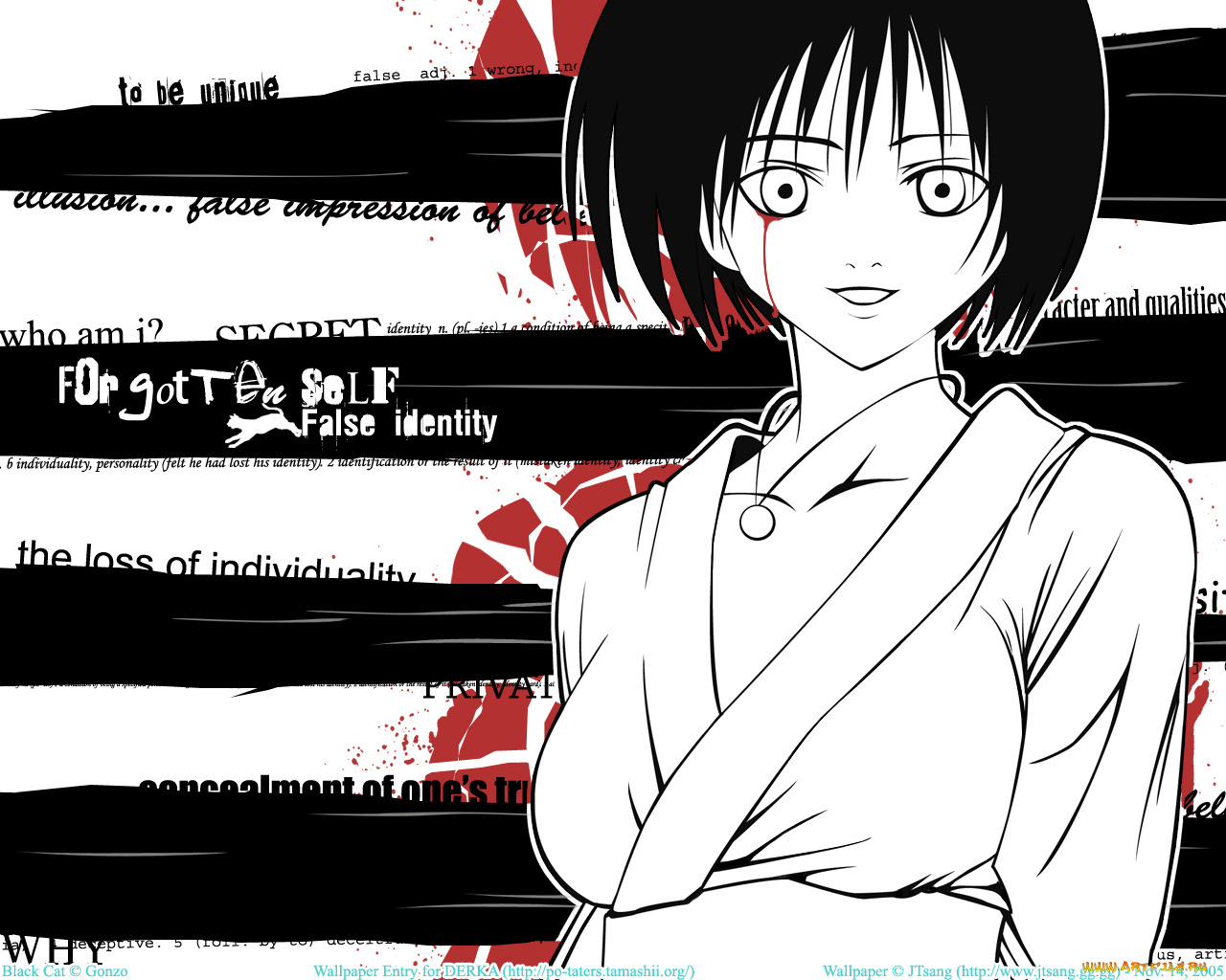 аниме, black, cat