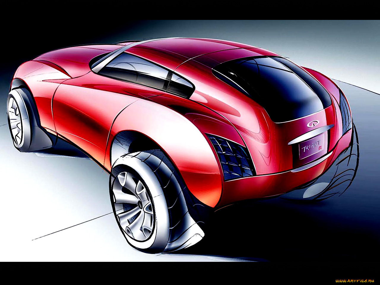 автомобили, рисованные