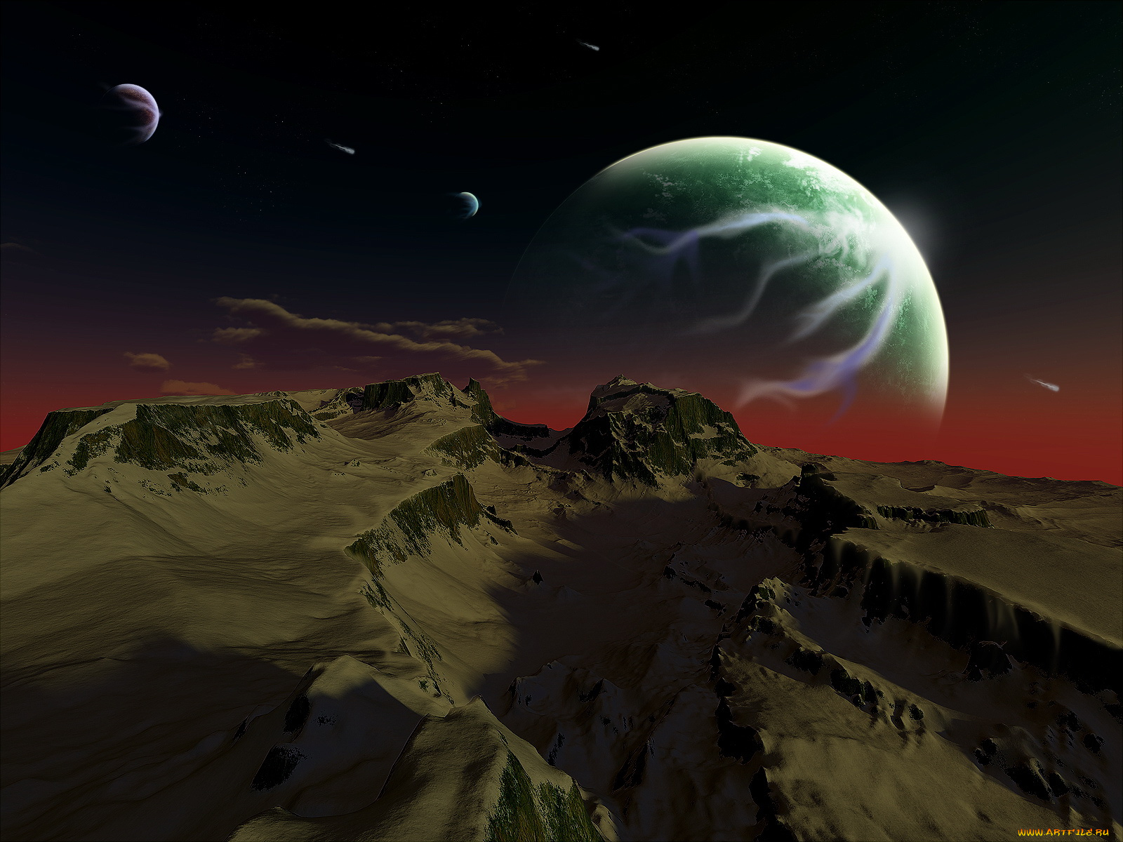 3д, графика, atmosphere, mood, атмосфера, настроения, планеты, горы