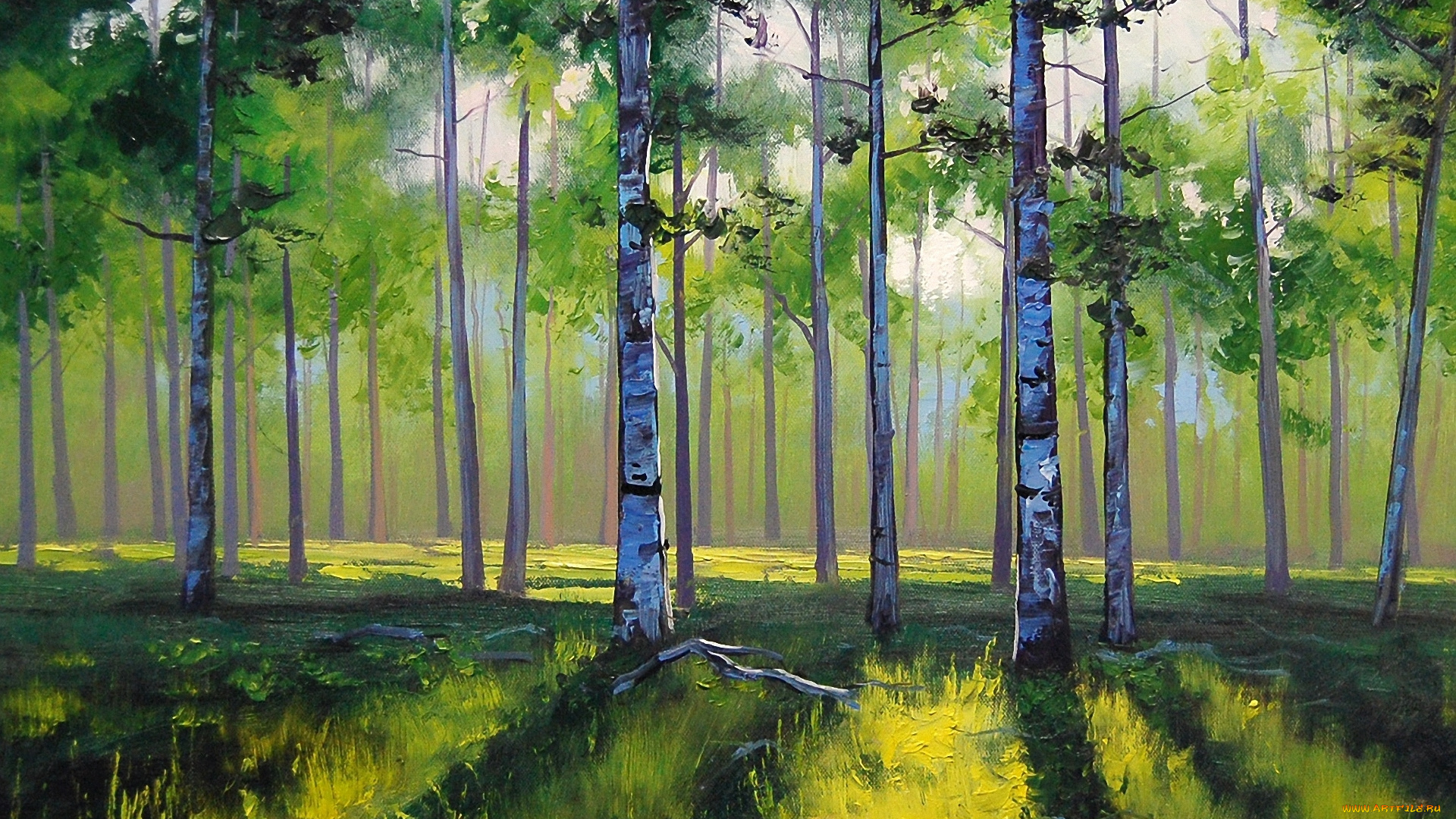 graham, gercken, рисованные, деревья, лес