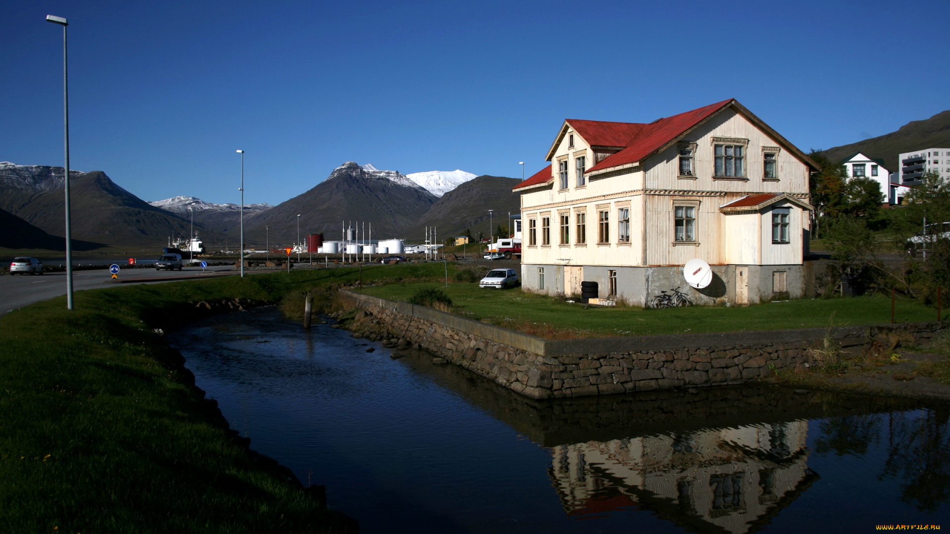 исландия, рейдарфьордур, города, улицы, площади, набережные