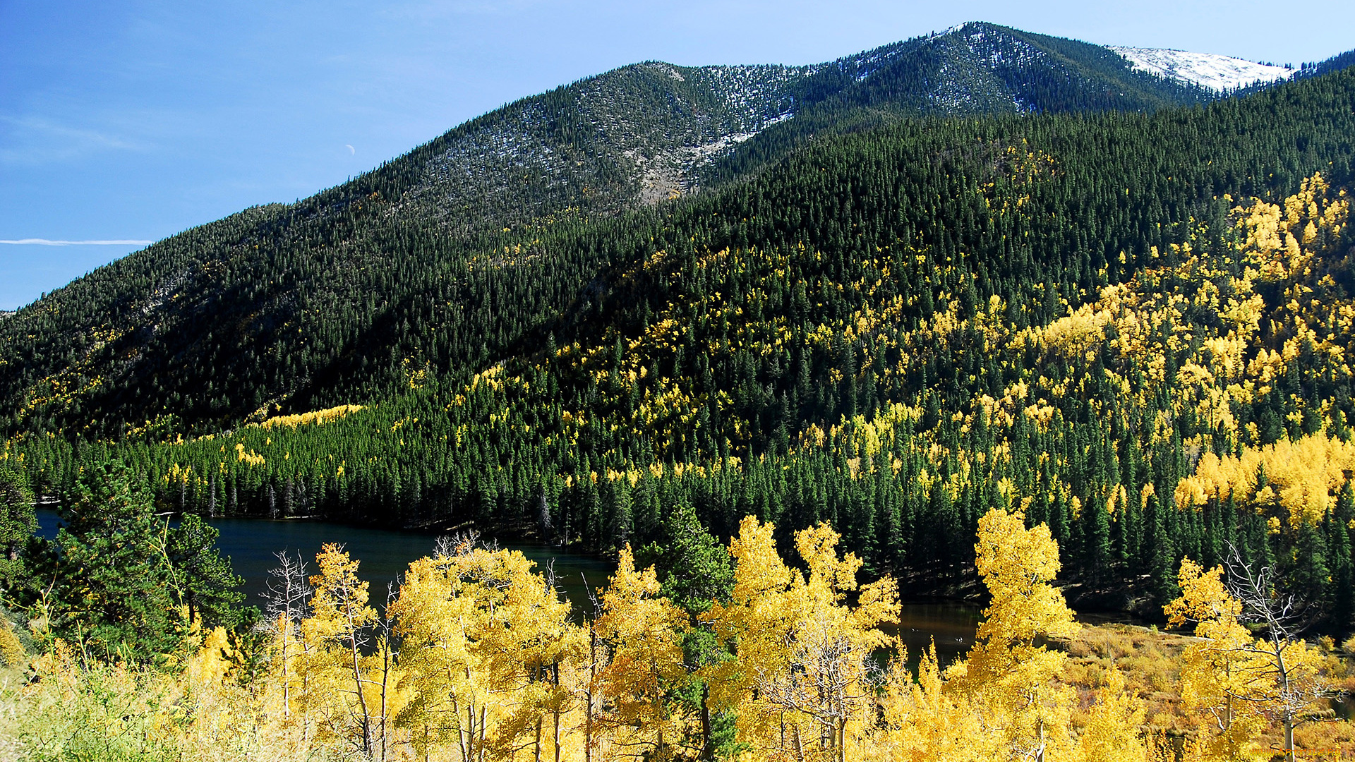 природа, горы, осень, леса, река