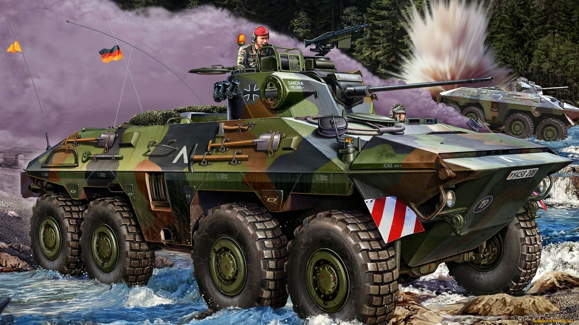 рисованные, армия, бундесвер, бронетранспортер, германия