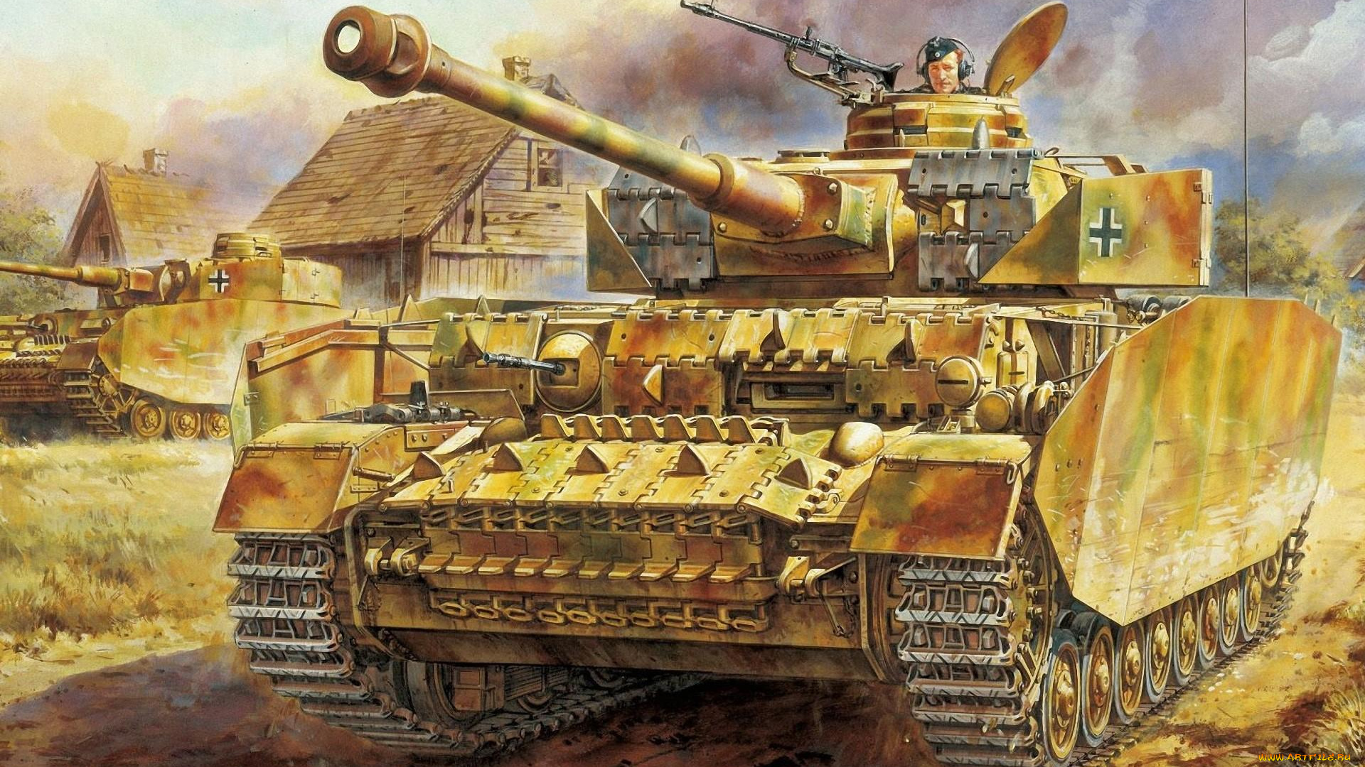 рисованные, армия, вов, танк, pzkpfw, iv