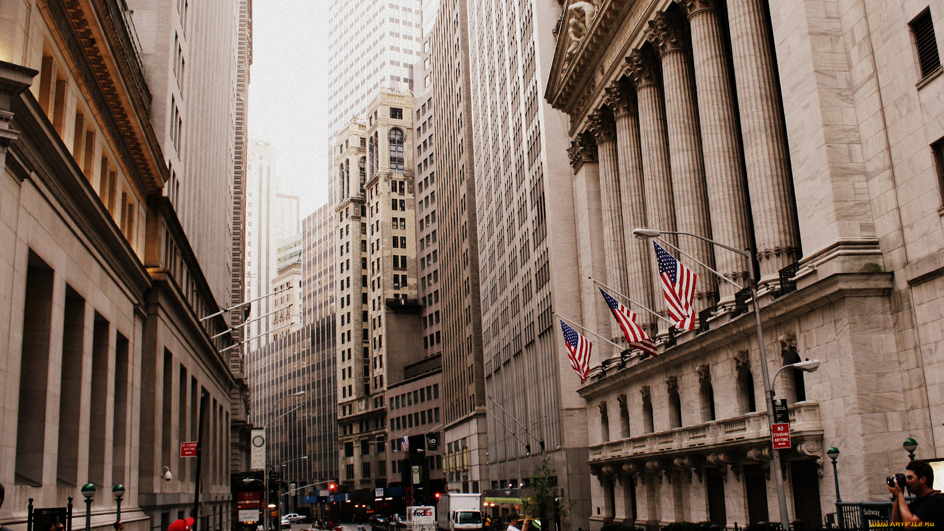 wall, street, города, нью, йорк, сша, улица, здания