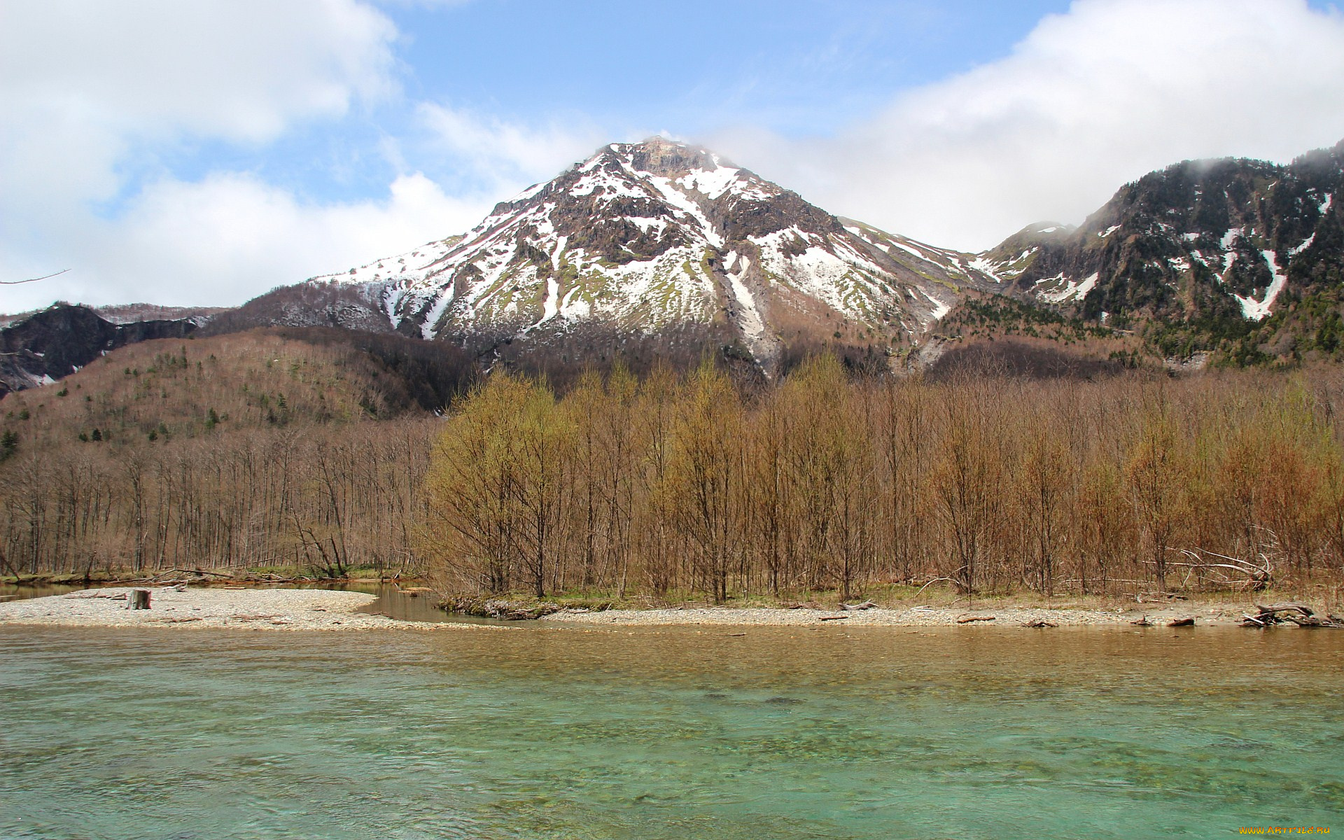 природа, реки, озера, вода, днревья, снег, горы
