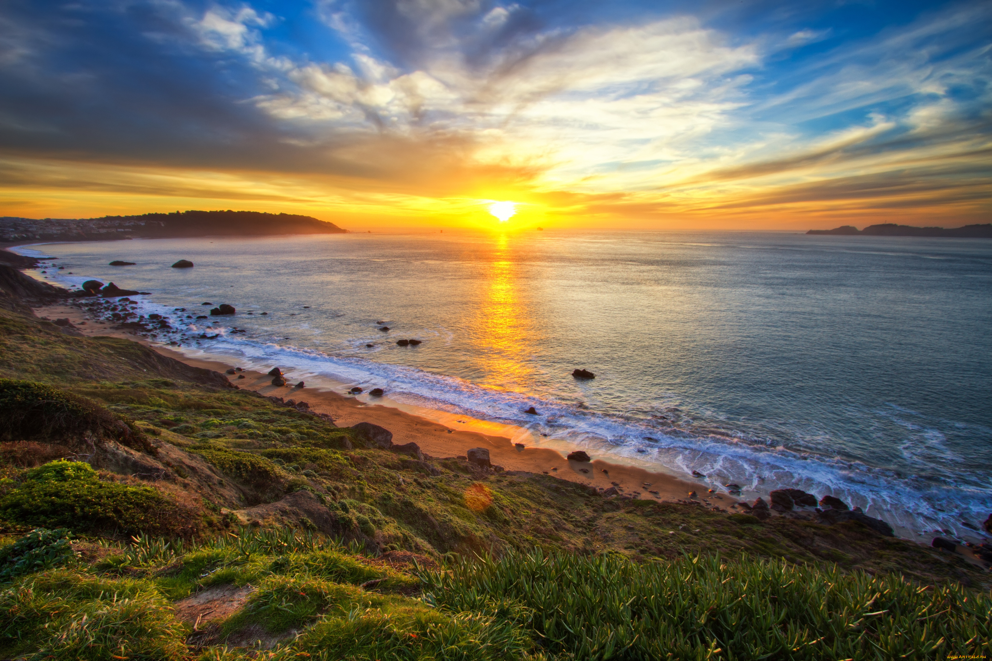 природа, восходы, закаты, солнце, небо, вода, берег