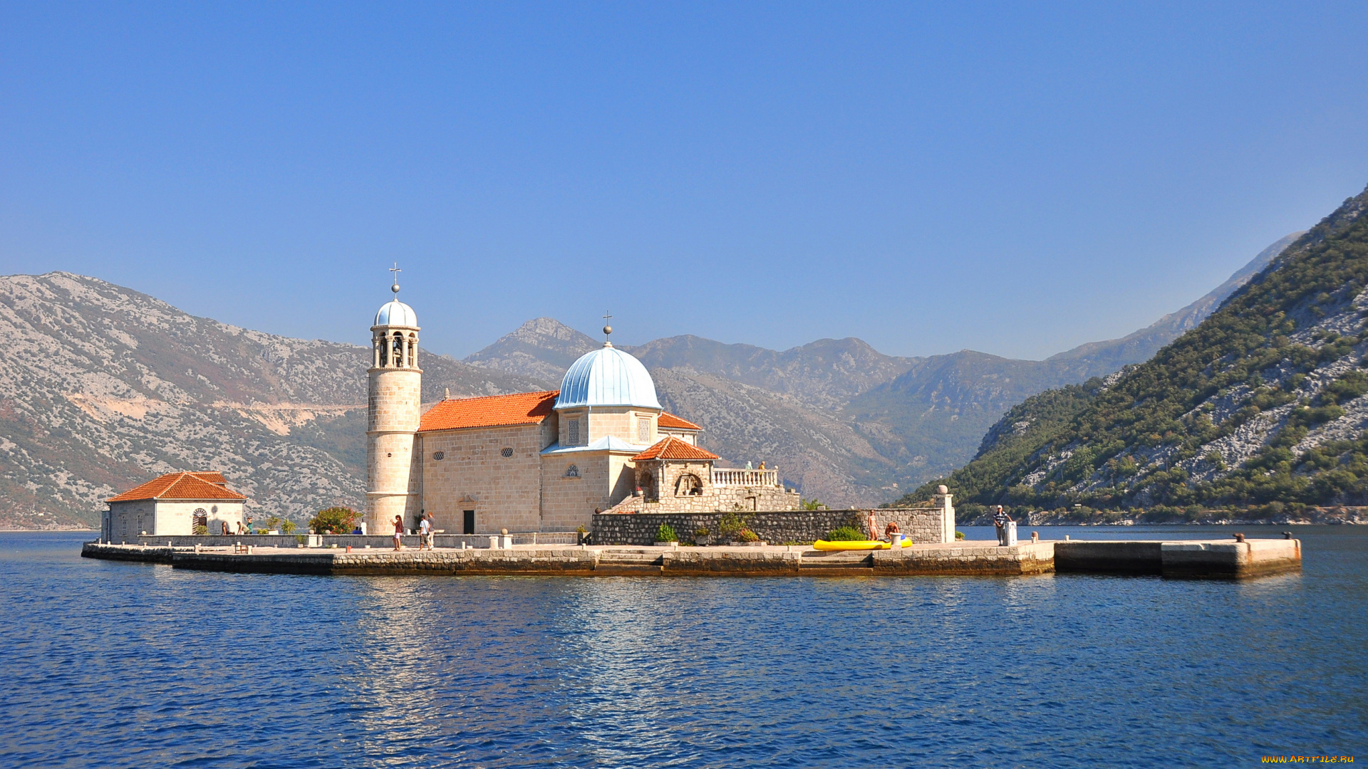 церковь, на, остров, gospa, od, skrela, Черногория, города, православные, церкви, монастыри