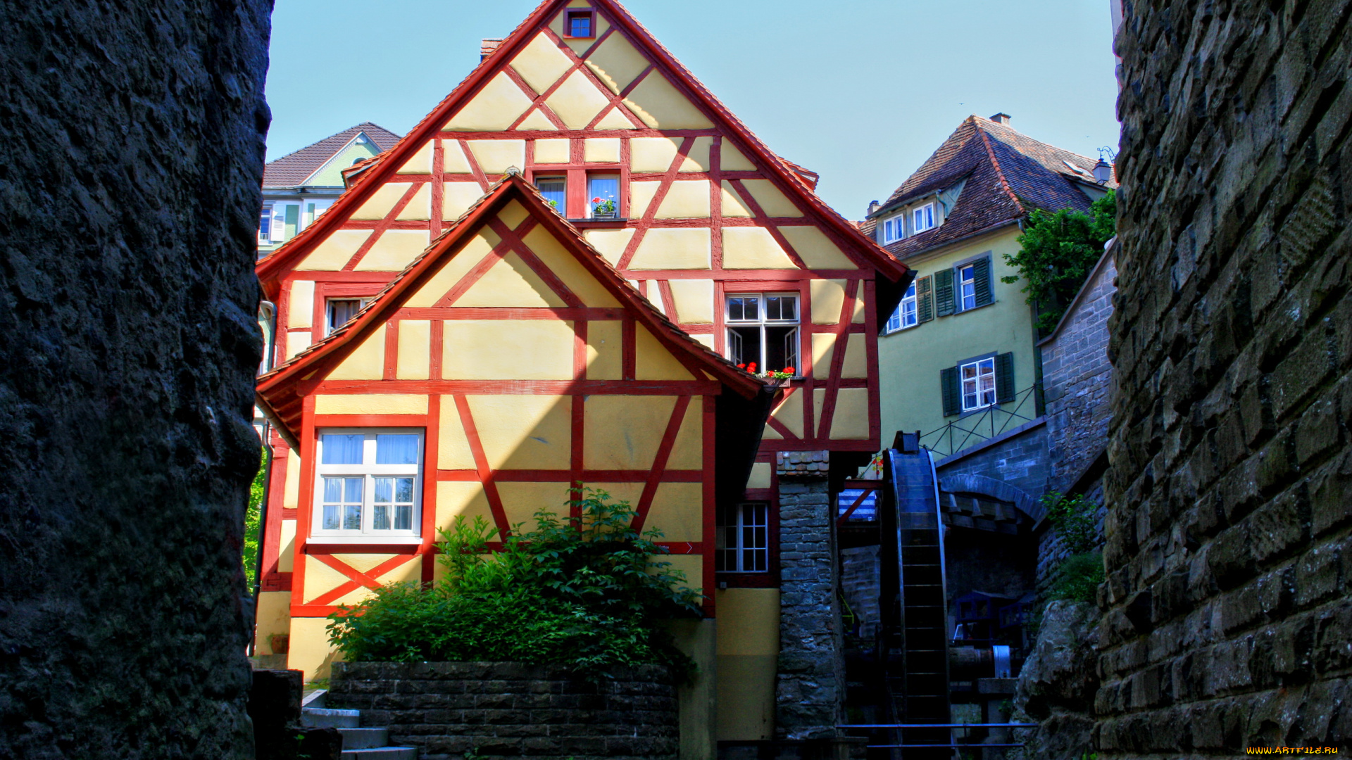 германия, меерсбург, города, улицы, площади, набережные, дома, улица, арка