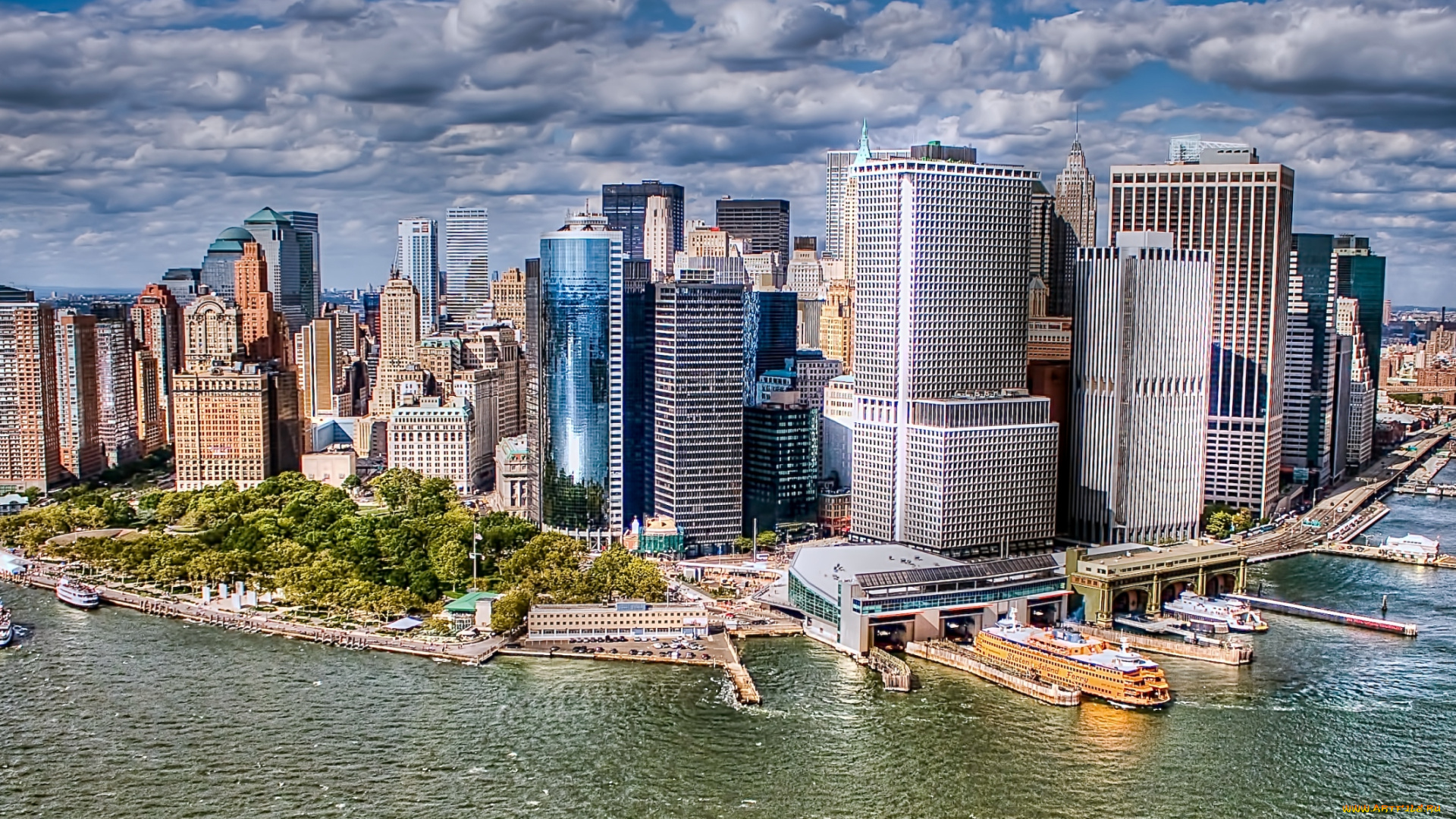 города, нью, йорк, сша, манхэттен, небоскребы