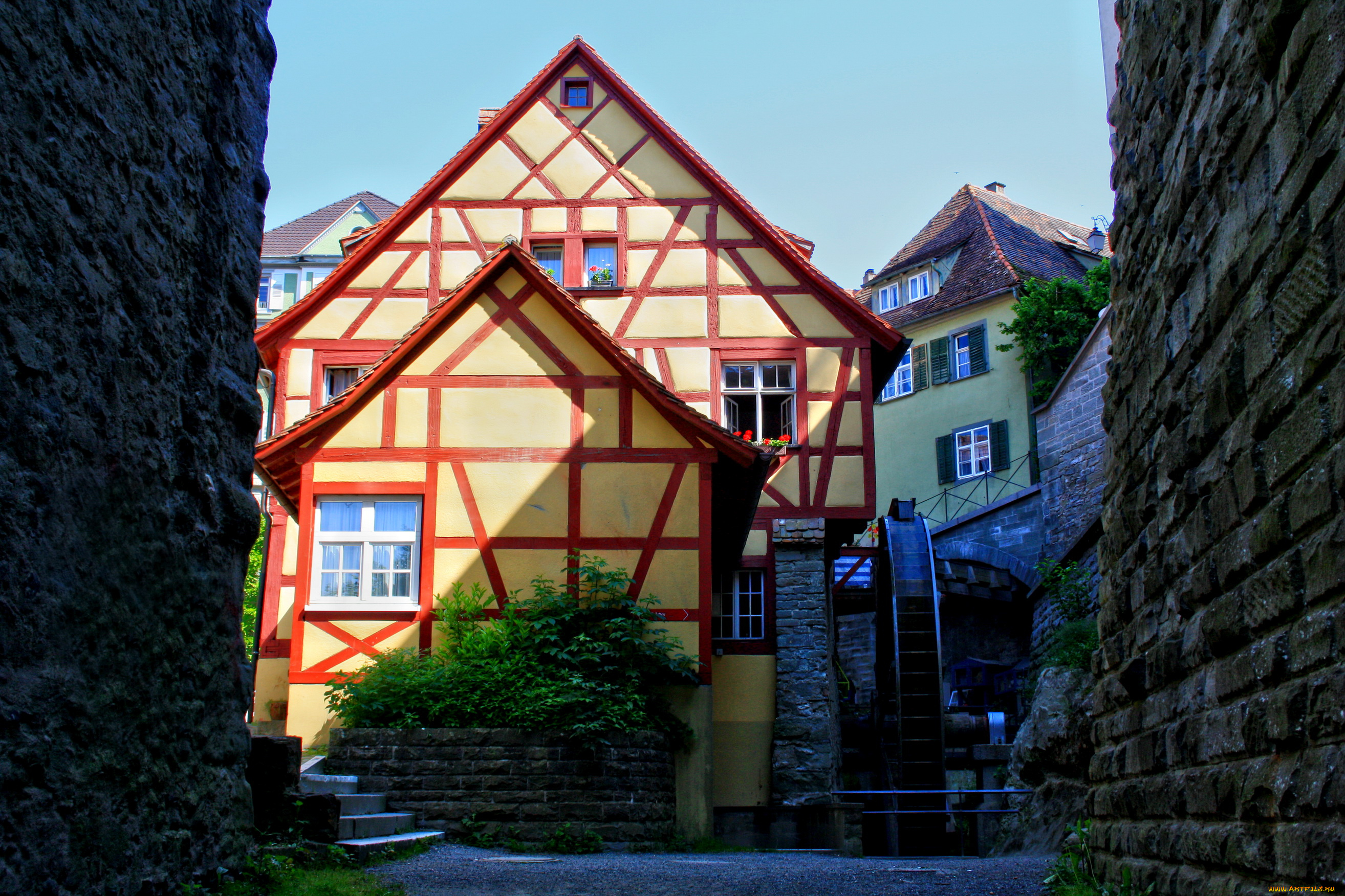 германия, меерсбург, города, улицы, площади, набережные, дома, улица, арка