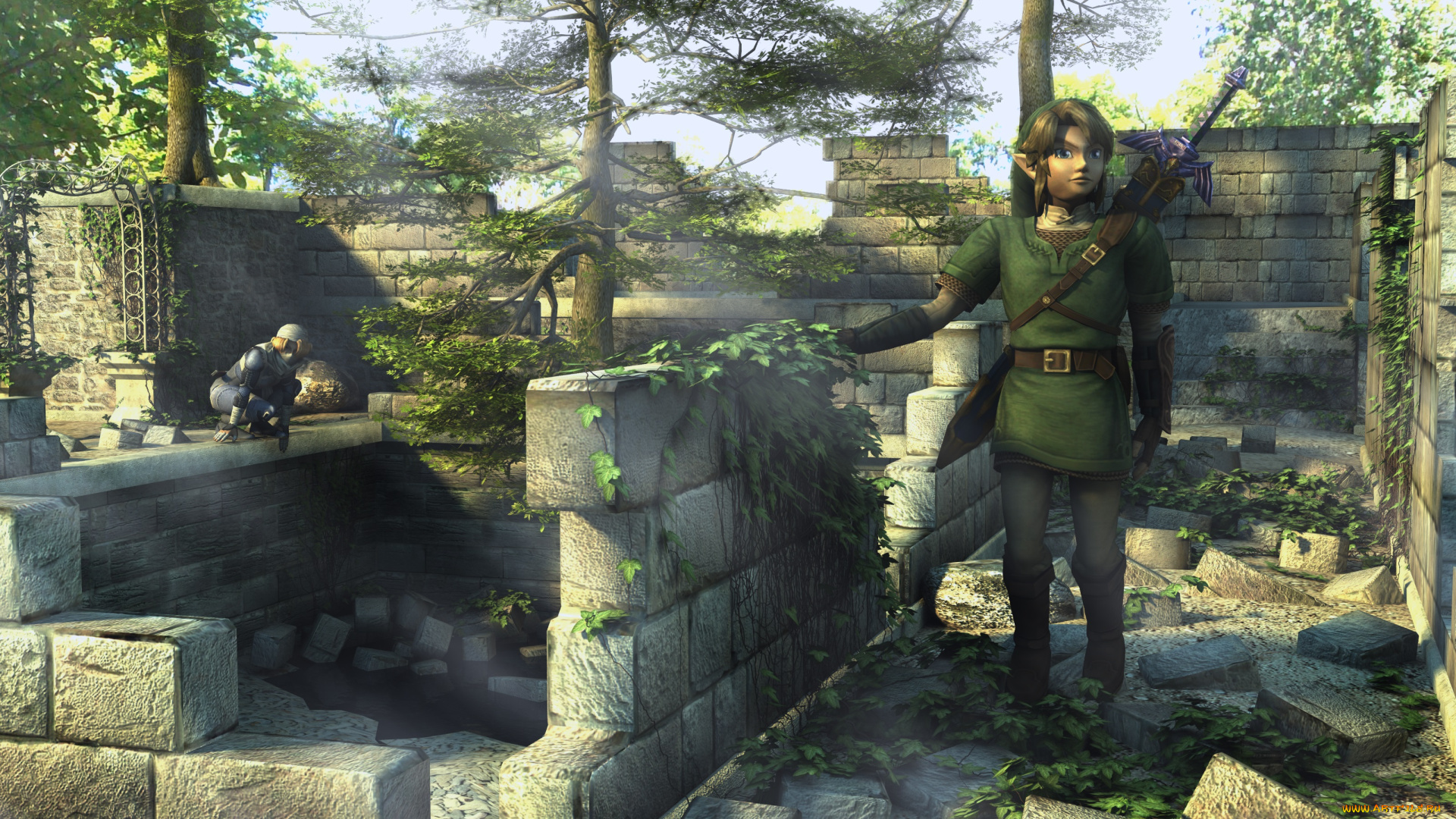 3д, графика, эльфы, , elves, эльф, руины