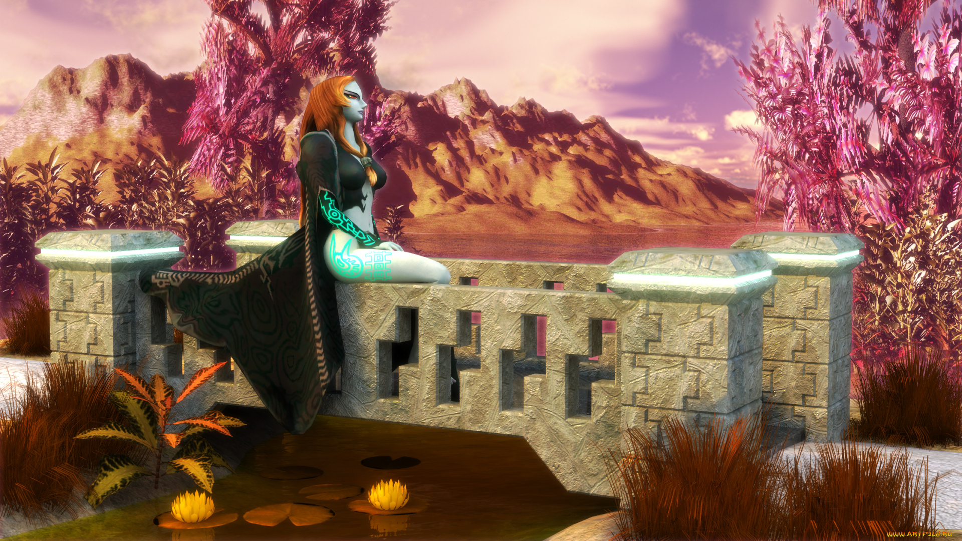 3д, графика, эльфы, , elves, эльфийка, взгляд