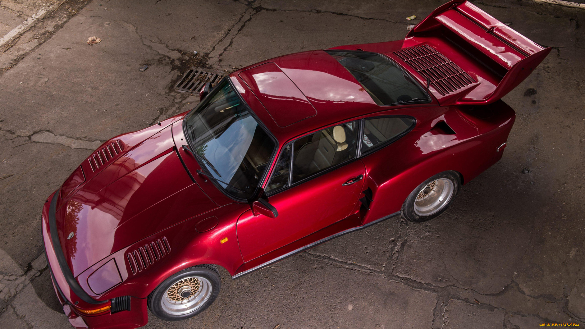 автомобили, porsche, красный, street, 935