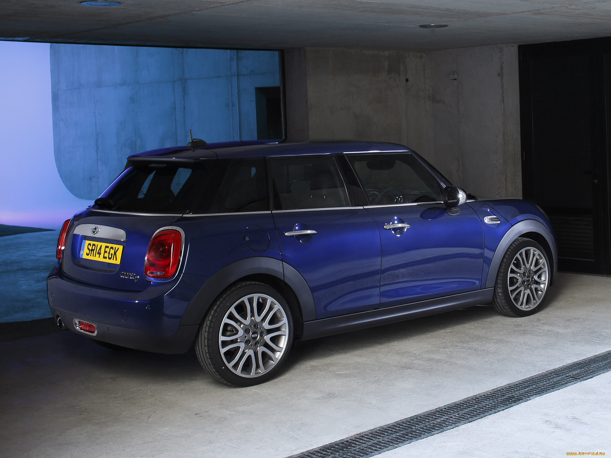 автомобили, mini, cooper, d, 5-door, uk-spec, 2014г, голубой