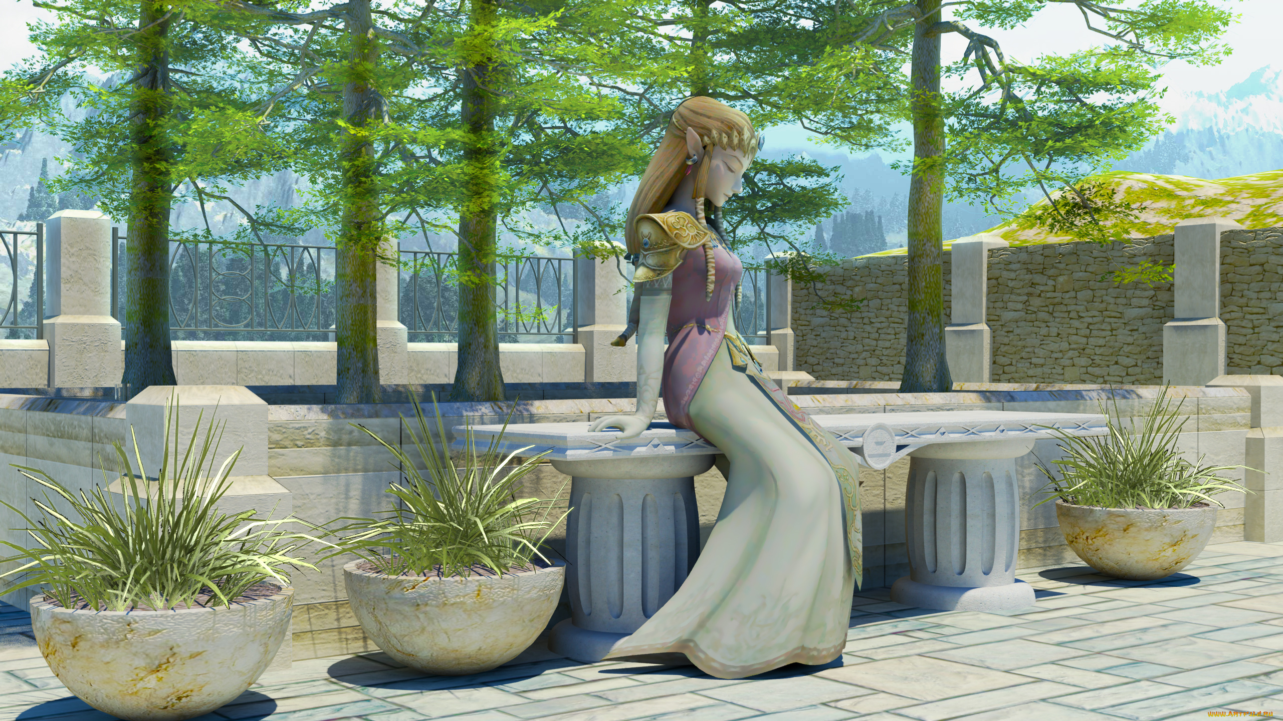 3д, графика, эльфы, , elves, задумчивость, эльфийка