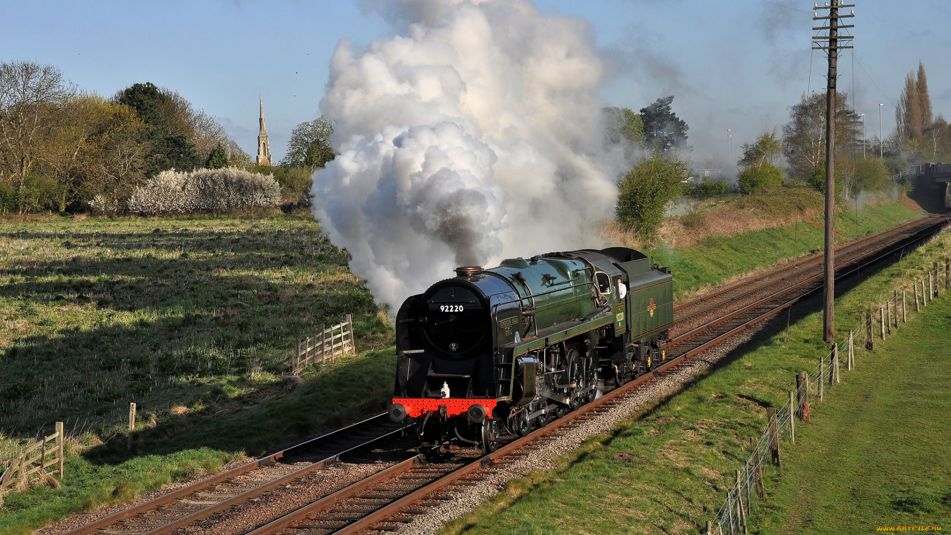 техника, паровозы, дорога, железная, паровоз, рельсы