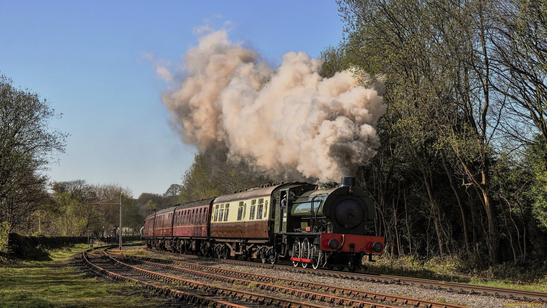 техника, паровозы, паровоз, железная, дорога, рельсы
