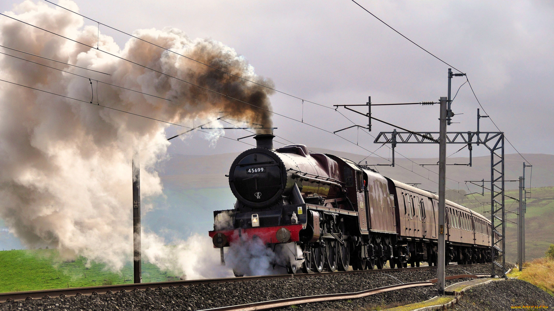 техника, паровозы, паровоз, железная, дорога, рельсы