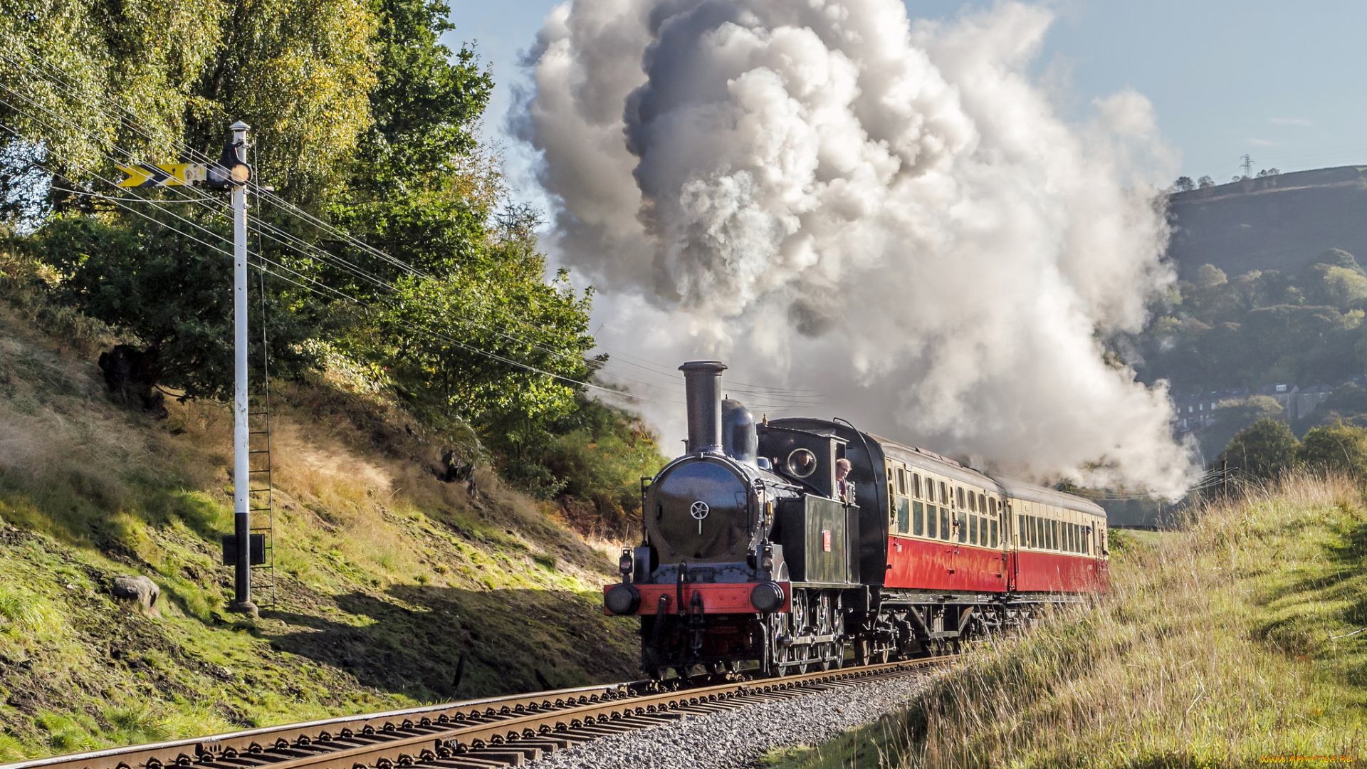 техника, паровозы, железная, дорога, рельсы, паровоз