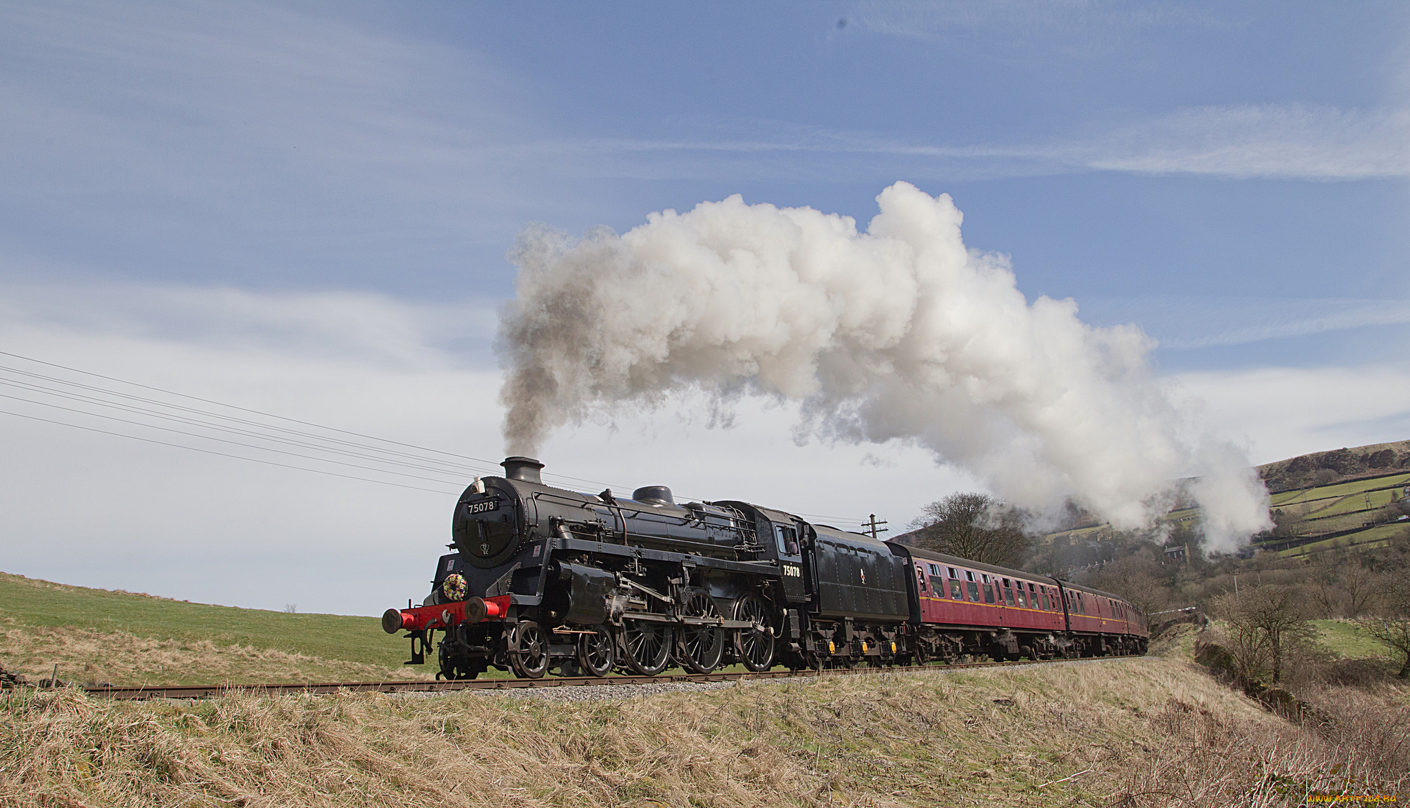 техника, паровозы, дорога, рельсы, паровоз, железная
